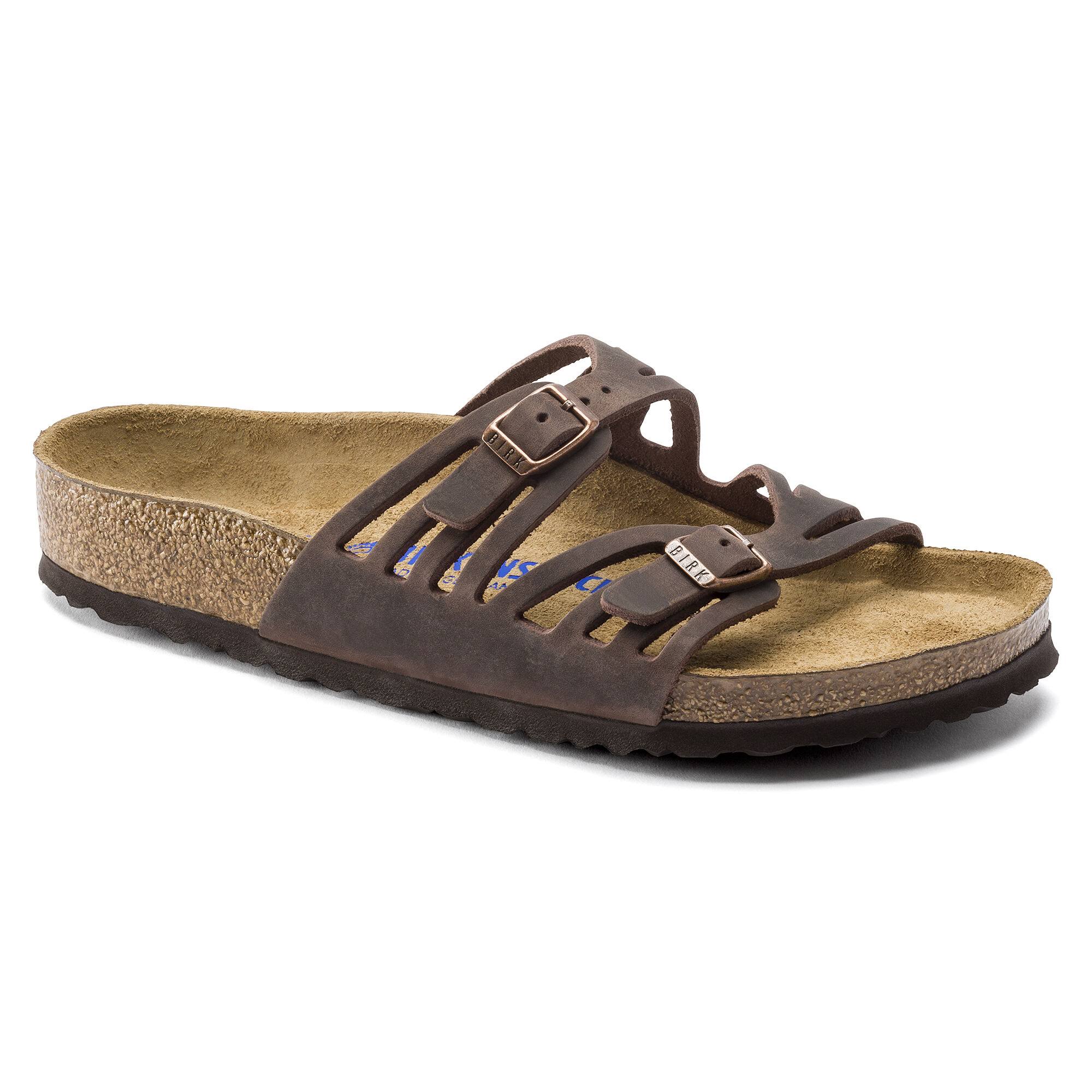 Birkenstock Granada Oiled Leather Habana Two-Strap Sandals