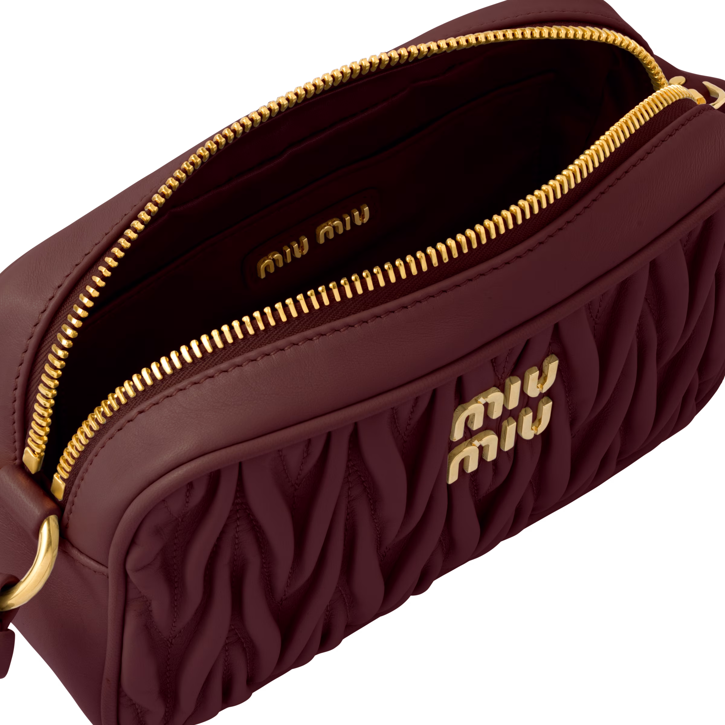 Amaranth Red Maize Yellow Matelassé nappa leather shoulder bag