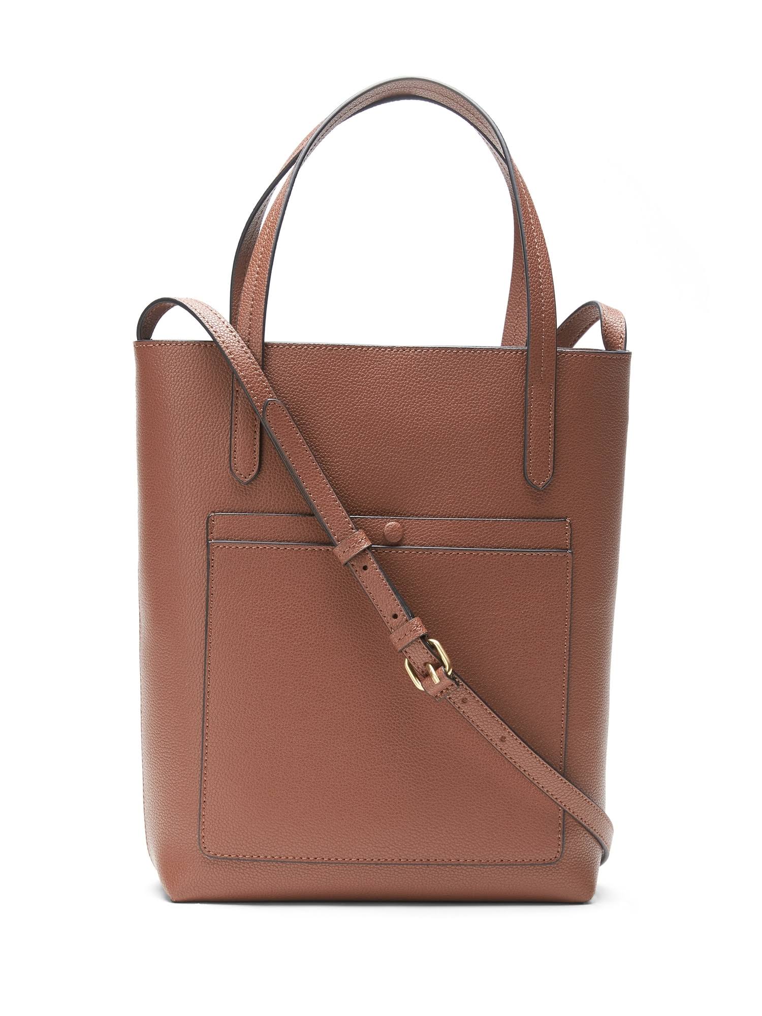Banana Republic Women's 12-Hour Leather Tote Cognac Leather One Size