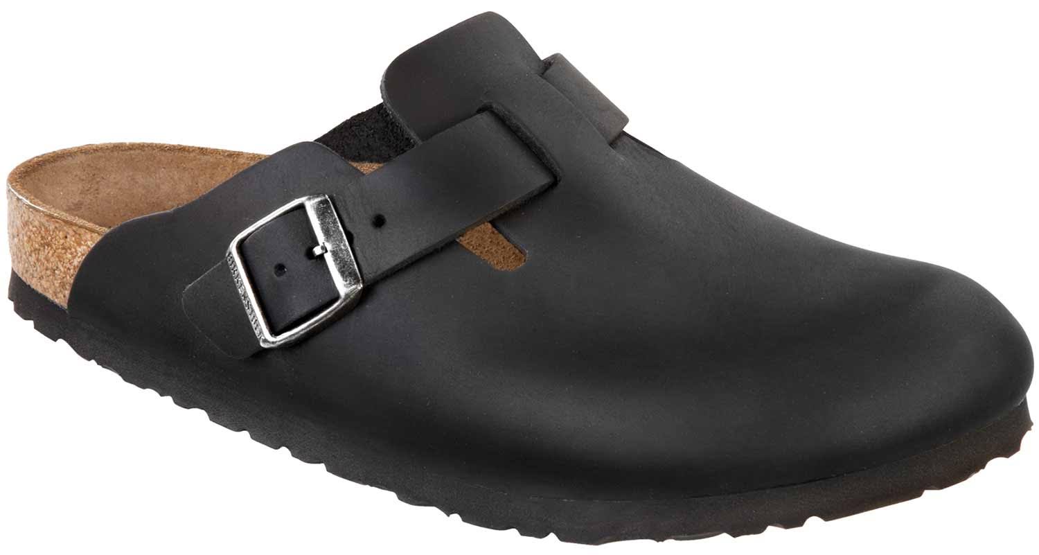 Birkenstock Boston Oiled Leather Black Clogs