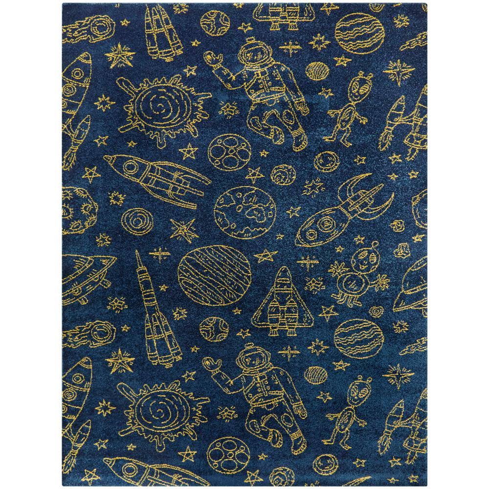 BALTA Space Rockets Gold 5 ft. x 7 ft. Area Rug