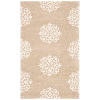 Alcott Hill Marcello Beige/Ivory Area Rug, Size: Rectangle 2&9 inch x 4&9 inch