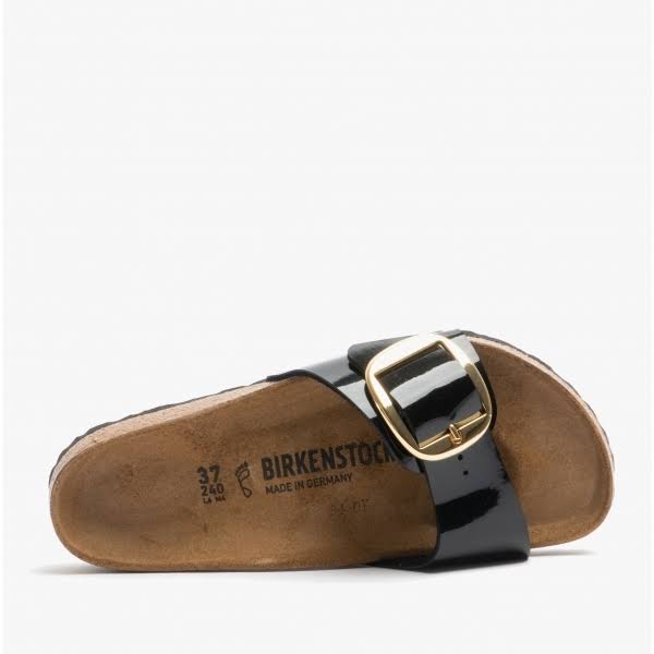 Birkenstock Unisex Madrid Big Buckle Birko-Flor Sandal Patent Black 37