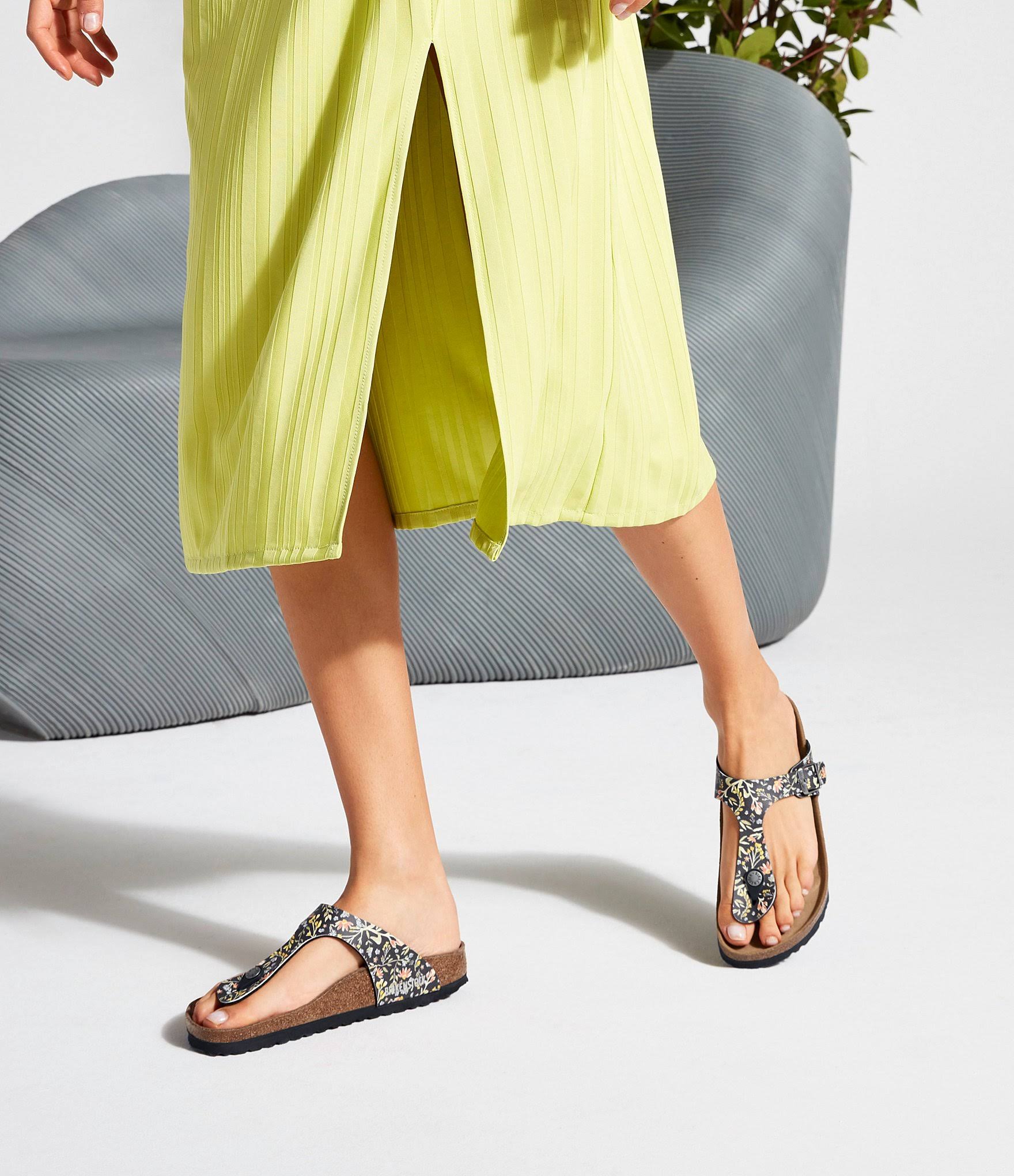 Birkenstock Women's Gizeh Vegan Sandals - Watercolor Flower White