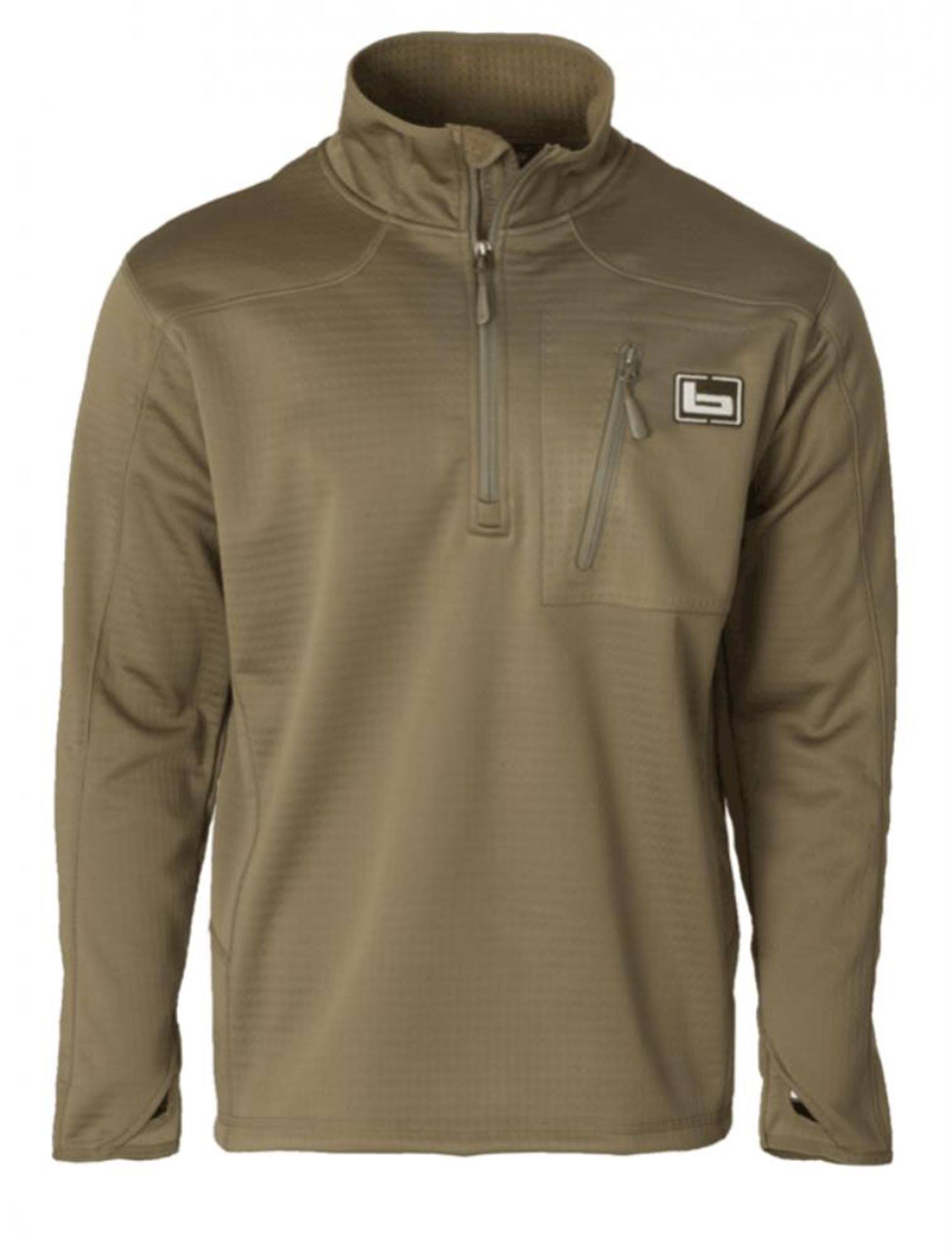 Banded Mid-Layer 1/4 Zip Fleece Pullover - Size 3XL, Spanish Moss