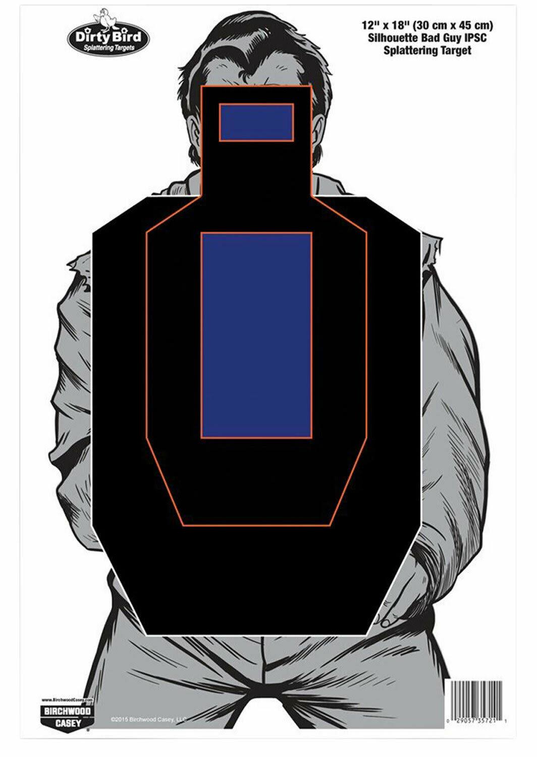 Birchwood Casey Bad Guy IPSC Target 12x22 x 18x22 100 Pack, Orange