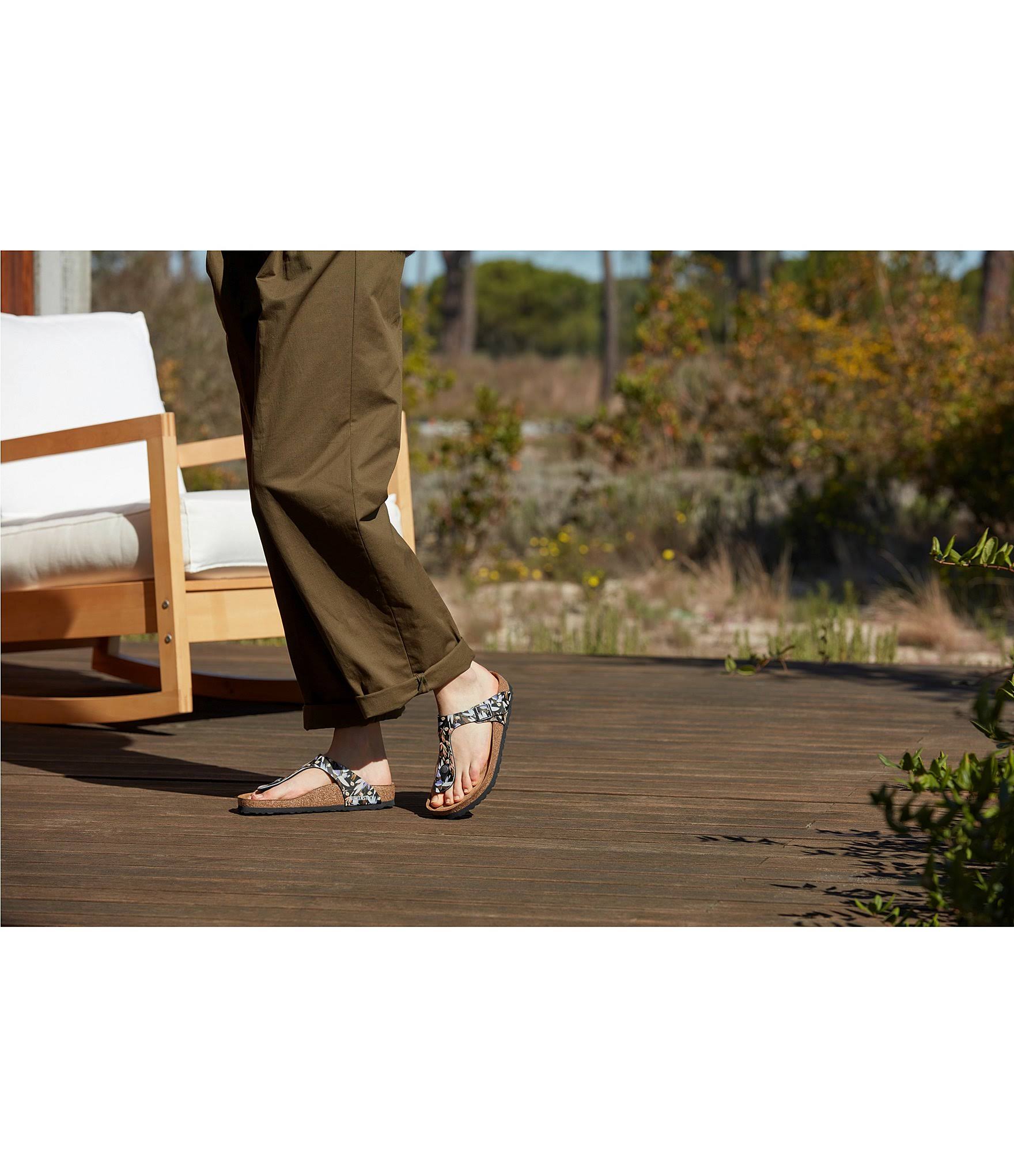 Birkenstock Gizeh Soft Footbed Floral Fades Black Birko-Flor / 38 / Regular