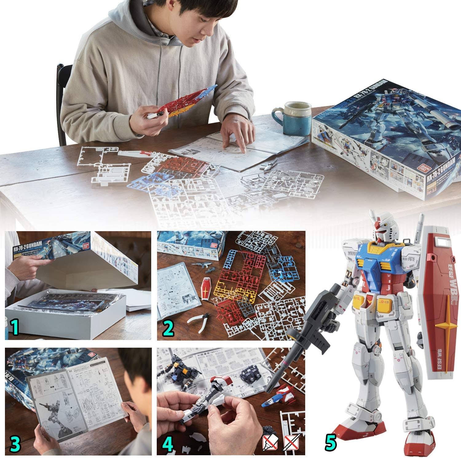Bandai Hobby mg Gundam RX-78-2 Ver. 3.0 1/100 Scale Action Figure Model Kit