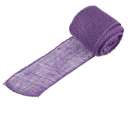 BambooMN Brand - 3 inch inch Wide Burlap Fabric Craft Ribbon - 10 Yards - Hemp Jute -Purple X10