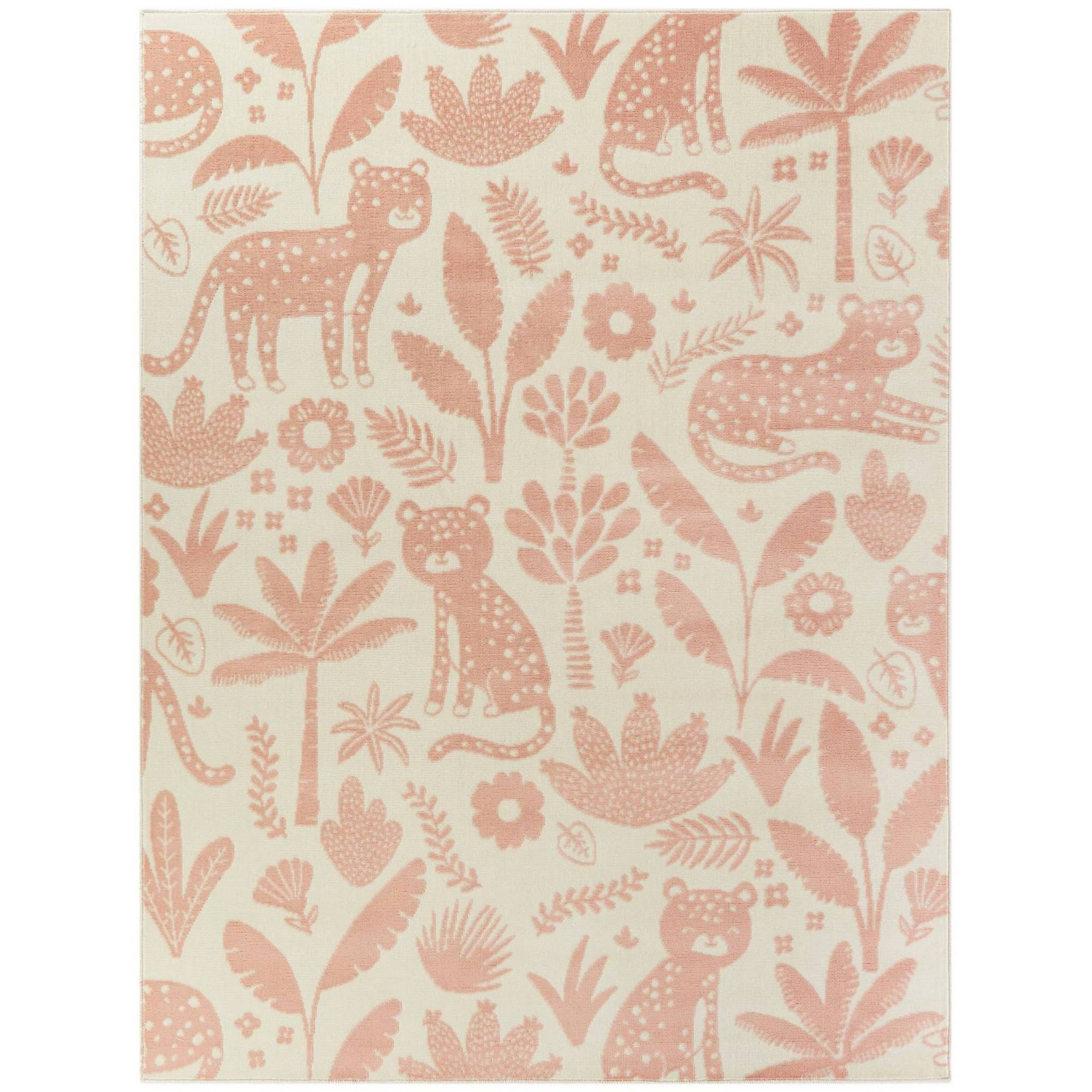 Balta Serengeti Pink 4 ft. x 6 ft. Kids Area Rug