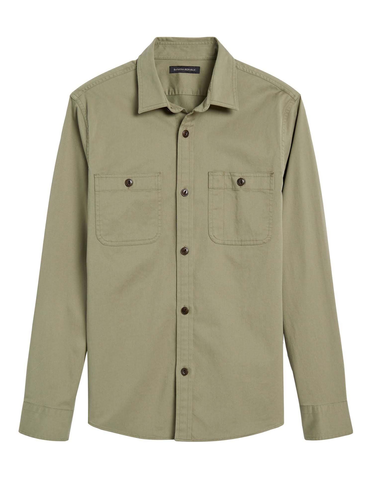 Banana Republic Men's Slim Twill Overshirt Sage Size S