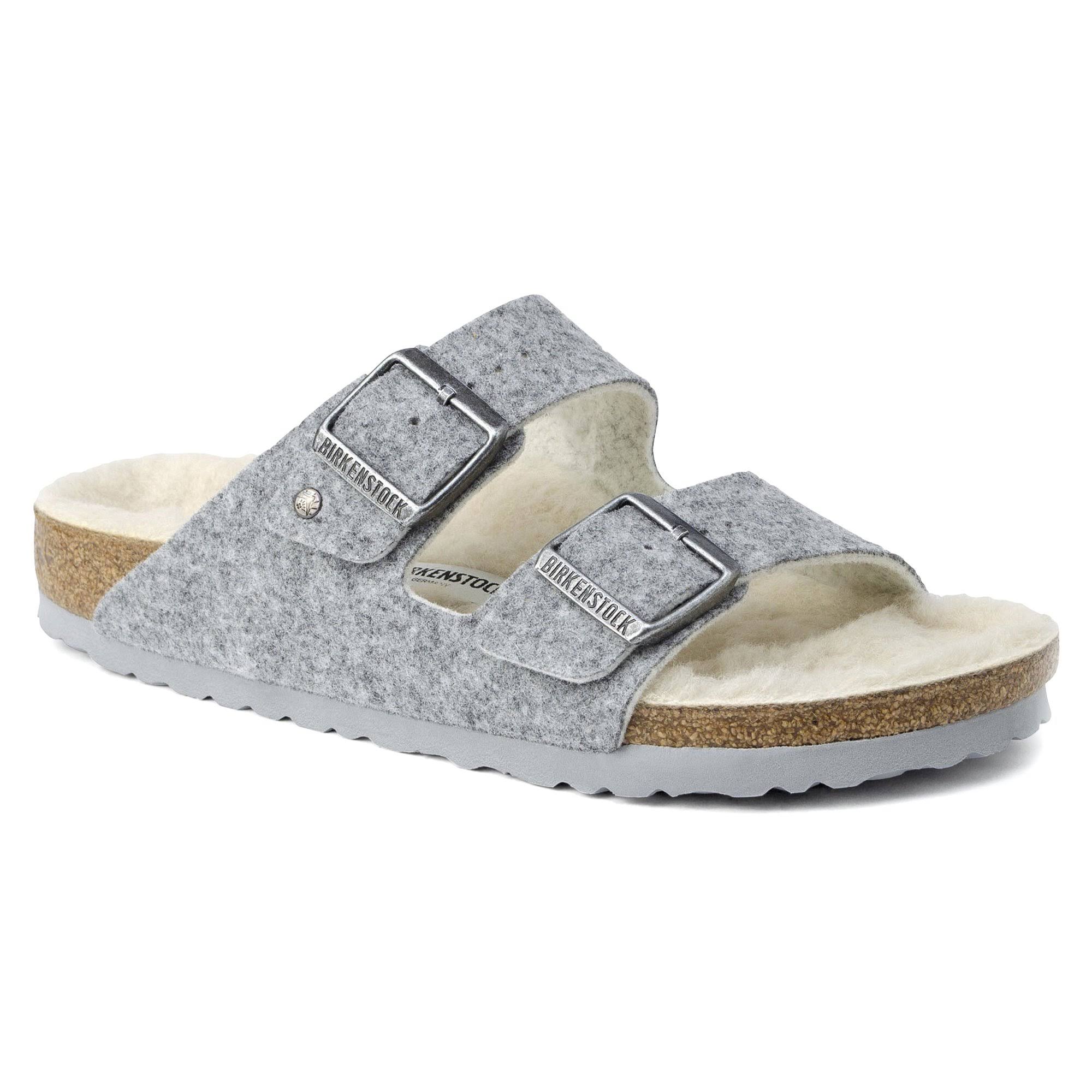 Birkenstock Arizona Wool Sandal Women's, Light Gray, 42