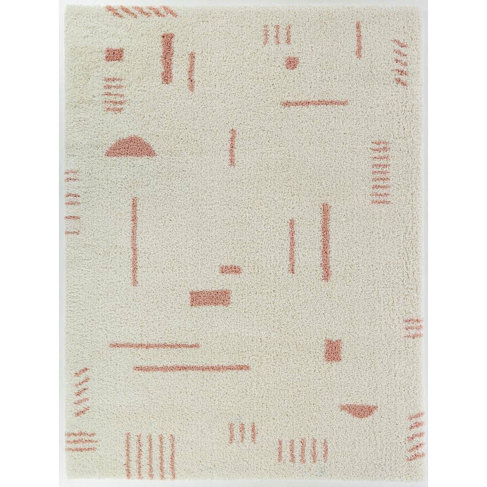 BALTA Rupa White/Pink 7 ft. x 9 ft. Modern Shag Area Rug