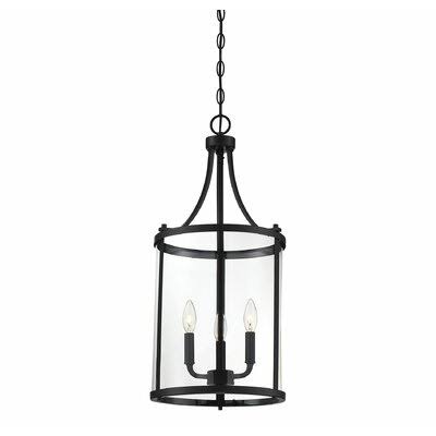 Aadhya 3 - Light Lantern Cylinder Pendant Finish: Black