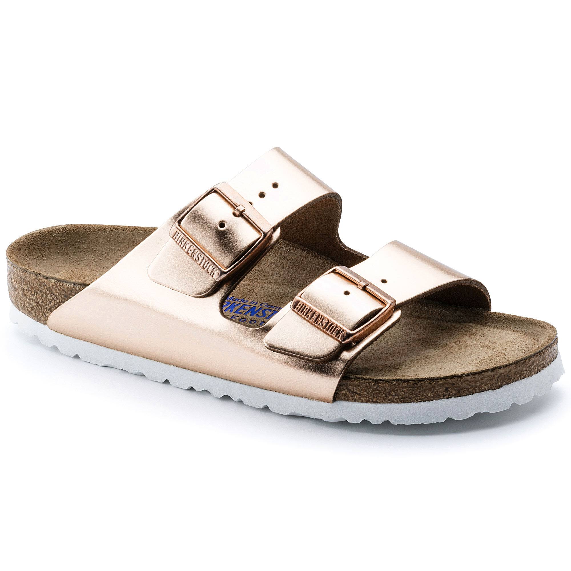Birkenstock Arizona SFB Leather Sandals - Copper