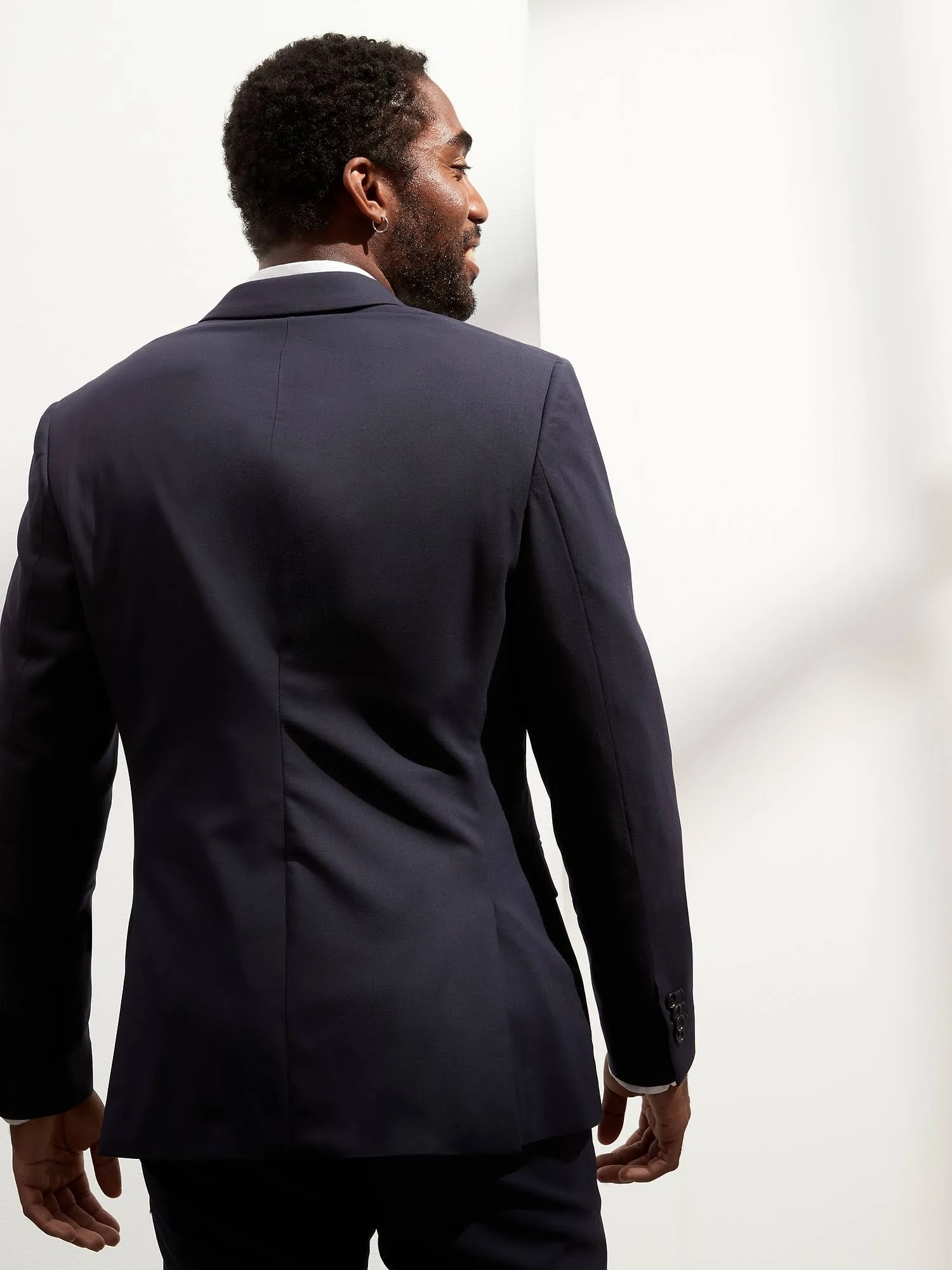 Banana Republic Men's Slim Solid Italian Wool Suit Jacket Navy Size 40 Regular