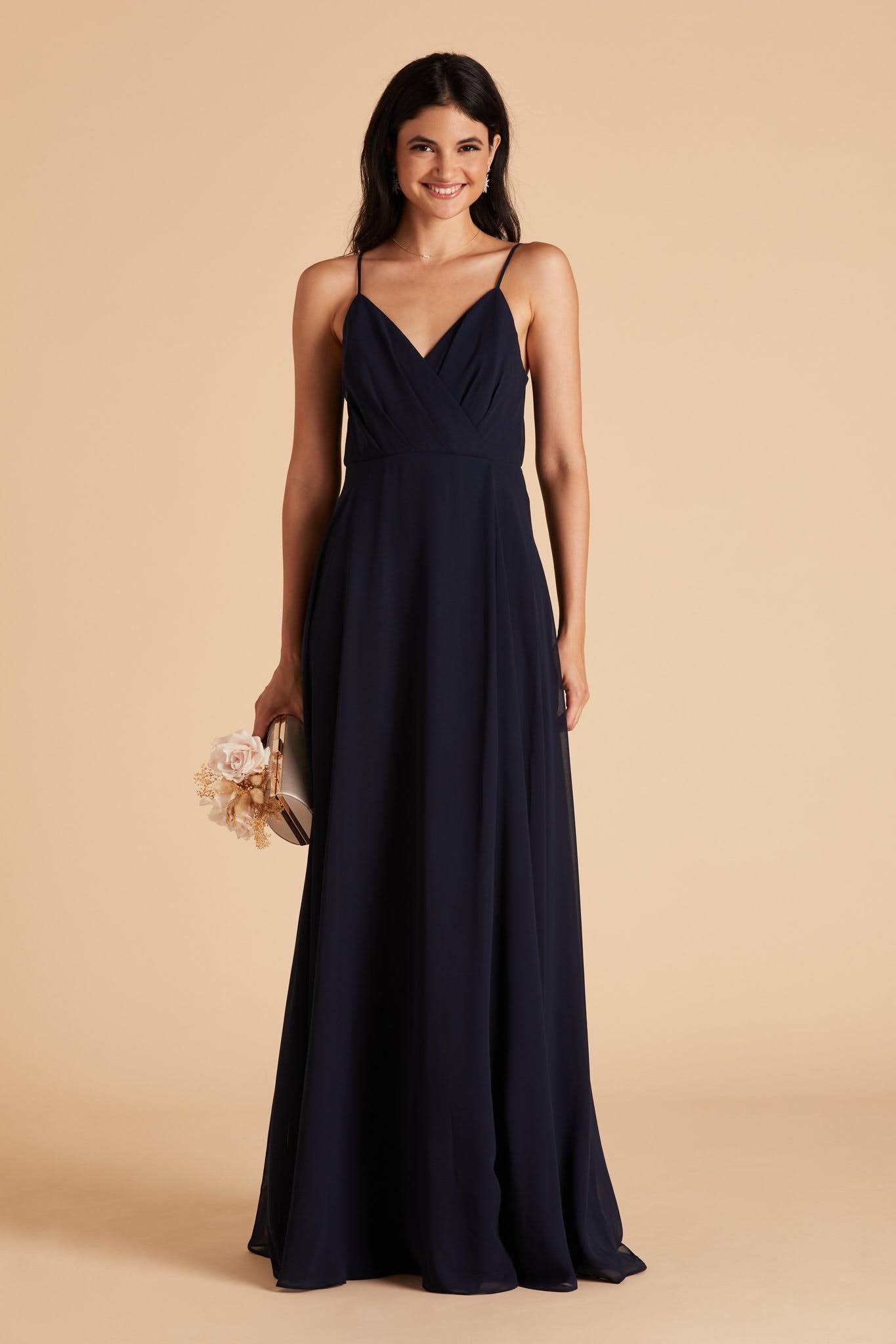 Birdy Grey Kaia Chiffon Bridesmaid Dress in Navy XL / Navy