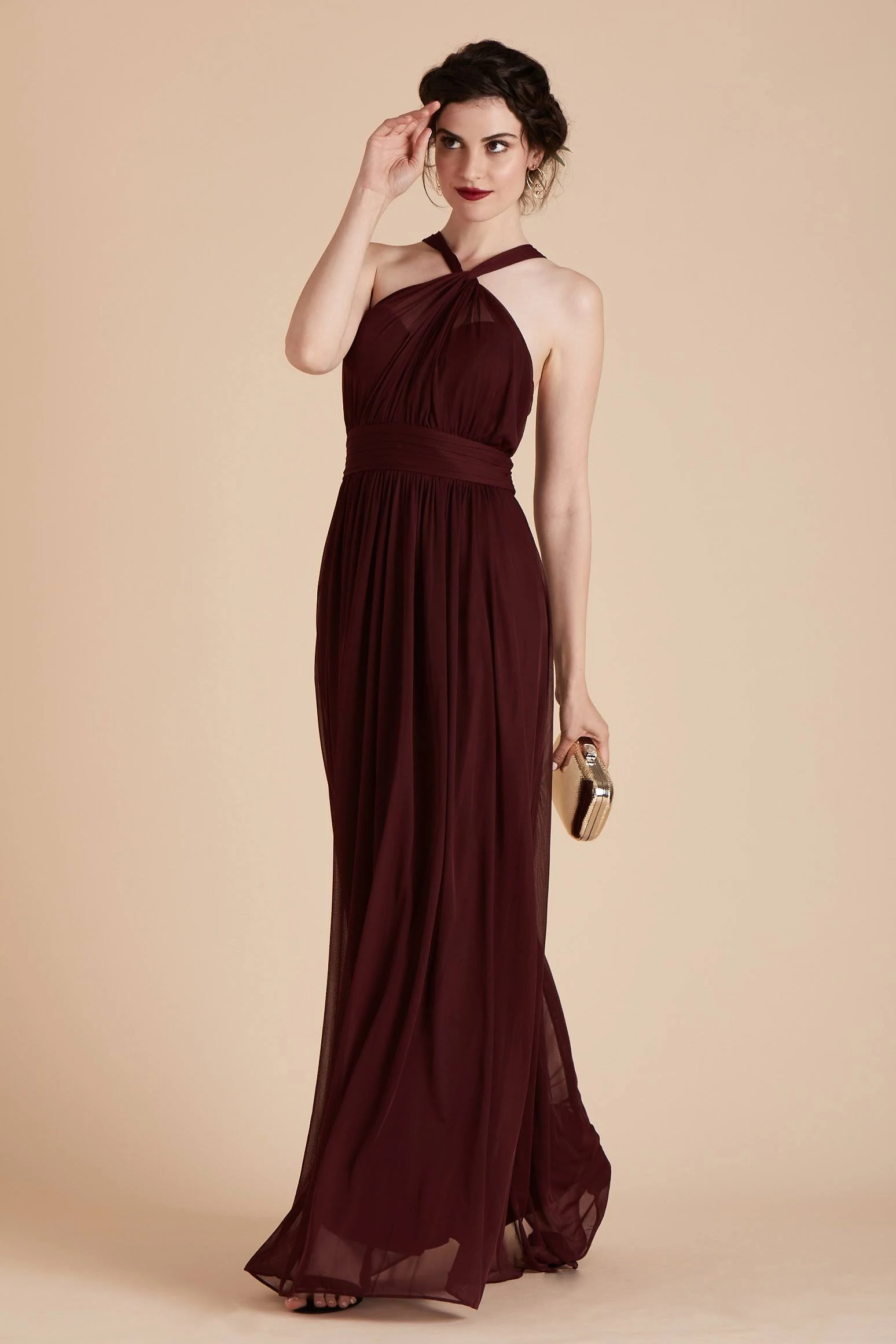 Birdy Grey Kiko Bridesmaid Dress in Cabernet M / Cabernet