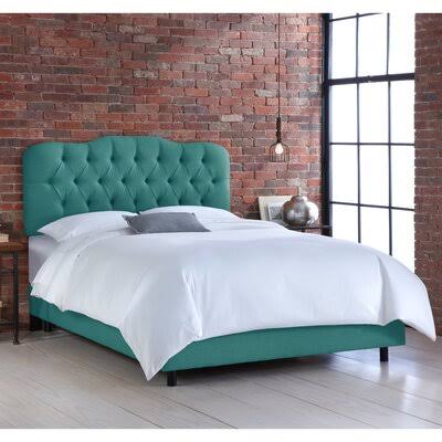 Stella Upholstered Low Profile Standard Bed Birch Lane Color: Linen Blend Laguna, Size: California King