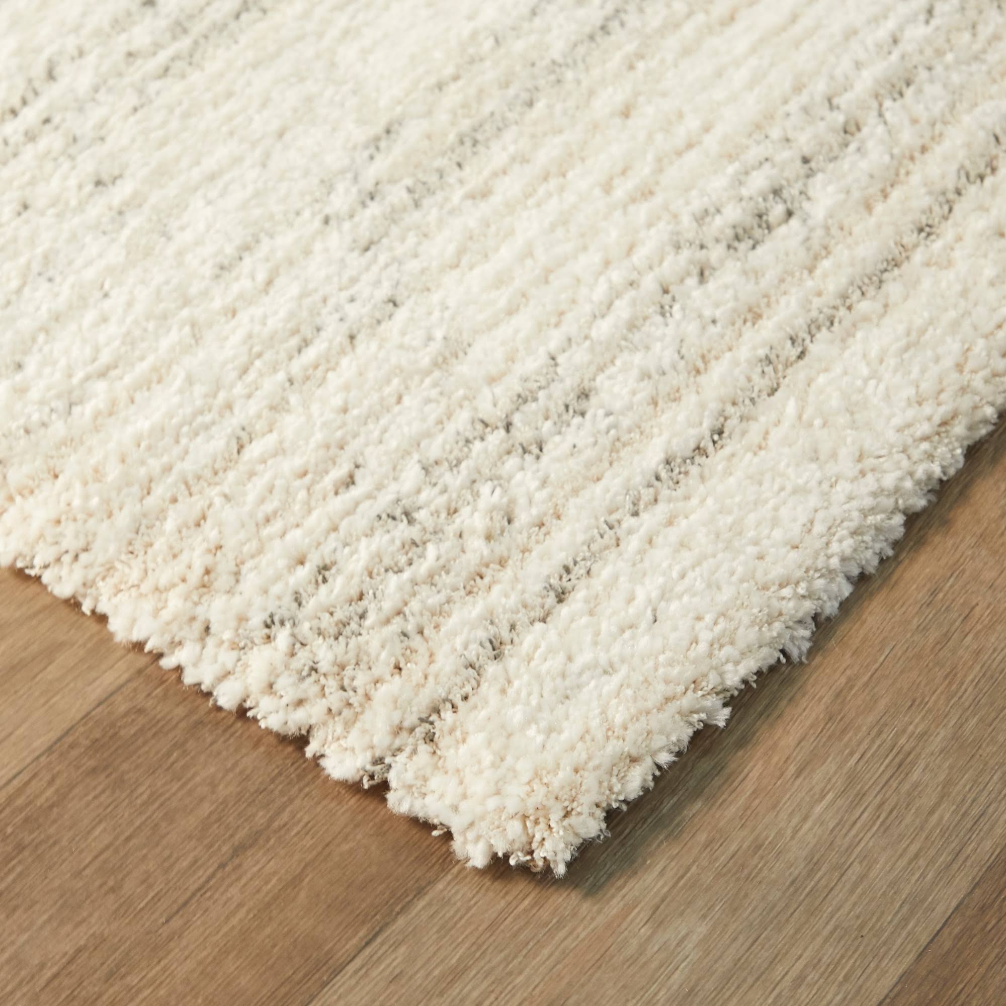 BALTA Paxton Ivory 5 ft. x 7 ft. Stripe Shag Area Rug