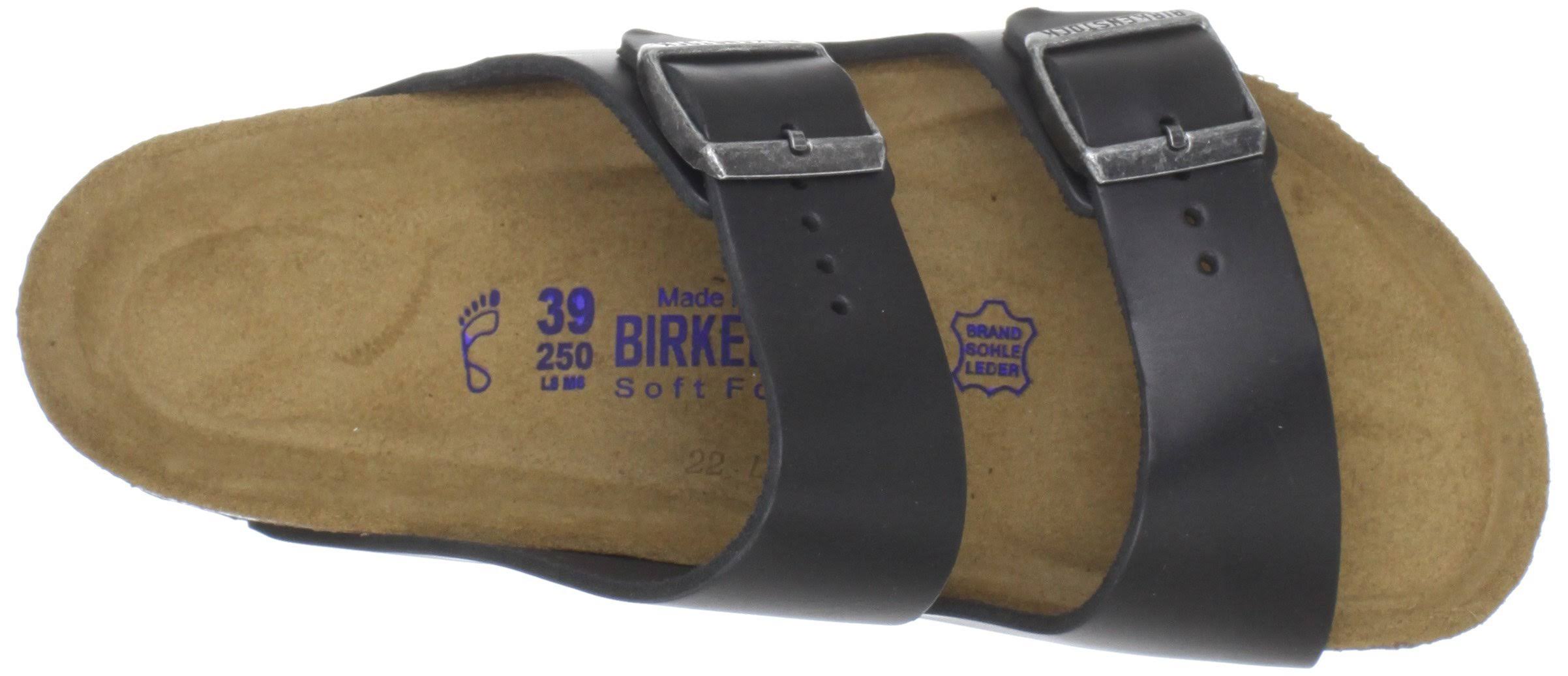 Birkenstock Arizona Soft Footbed Sandal - 43 - Black Amalfi Leather