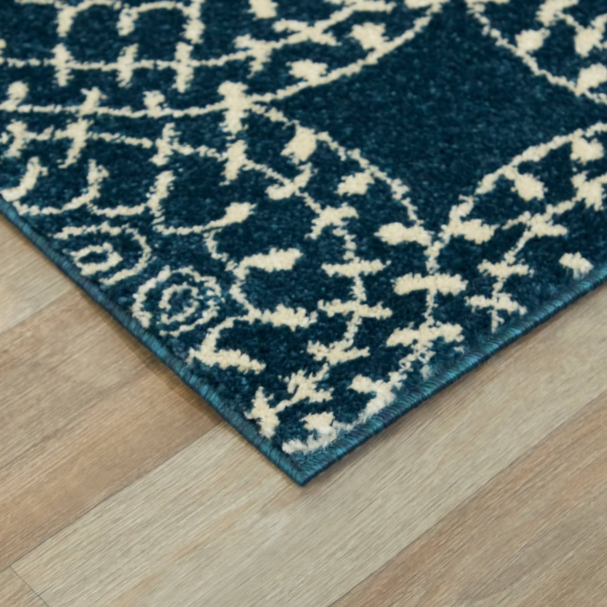 BALTA Cooper Navy Blue 5 ft. x 7 ft. Clover Medallion Area Rug