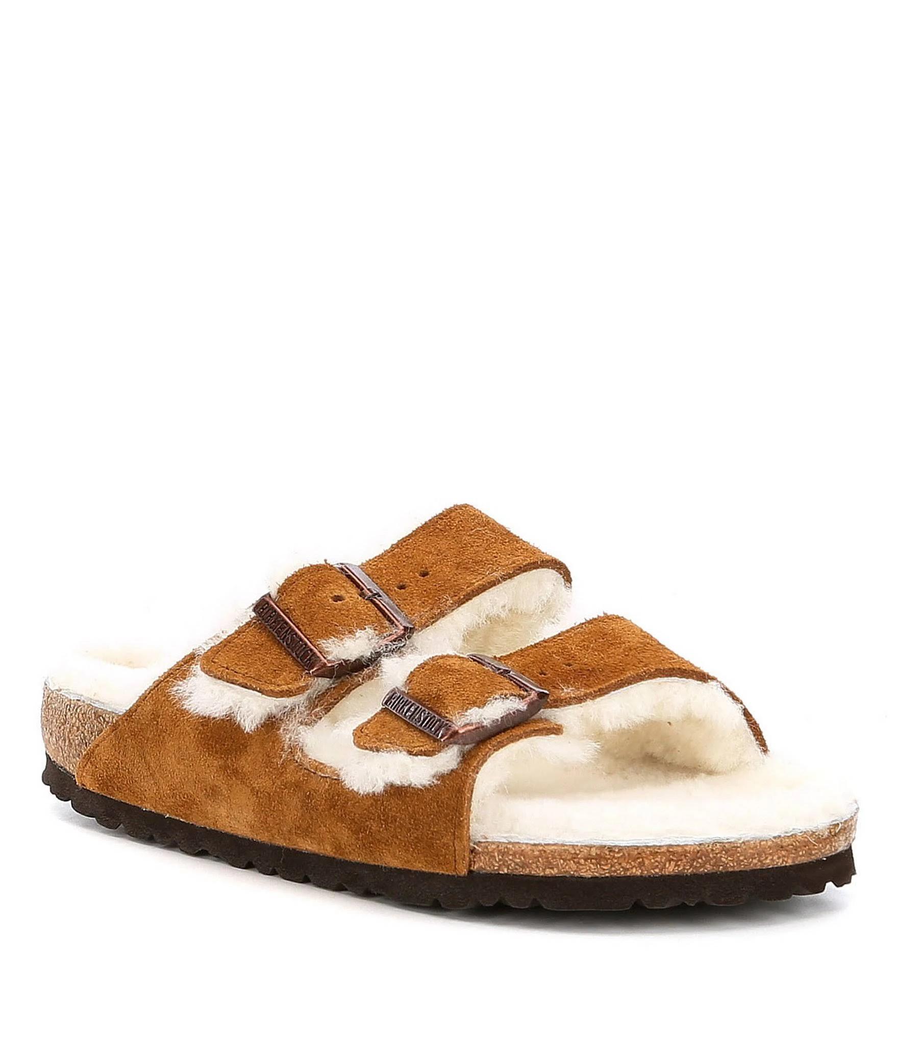 Women's Birkenstock Arizona Shearling Slide Sandal - Cognac - Size EU 39 / US 8-8.5