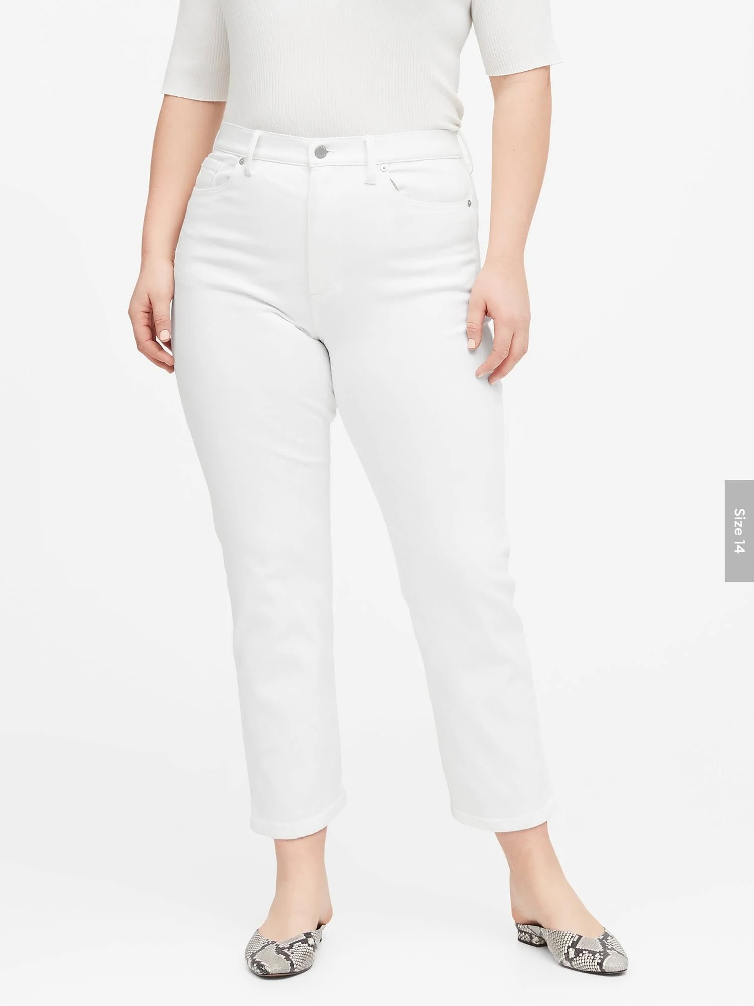 Banana Republic Women's High-Rise Straight Jean White Size 24 Regular