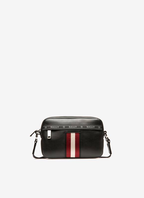 Bally Hal Black, Leather Cross-Body Bag in Black Os