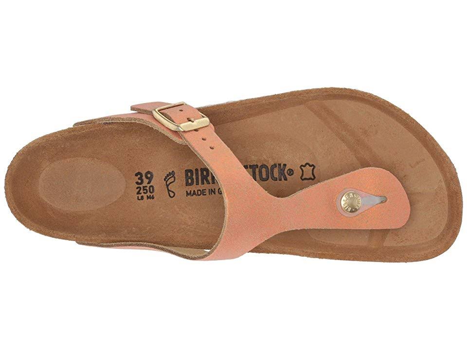 Birkenstock Women's Gizeh Sandal - 38 - Washed Metallic Sea Copper