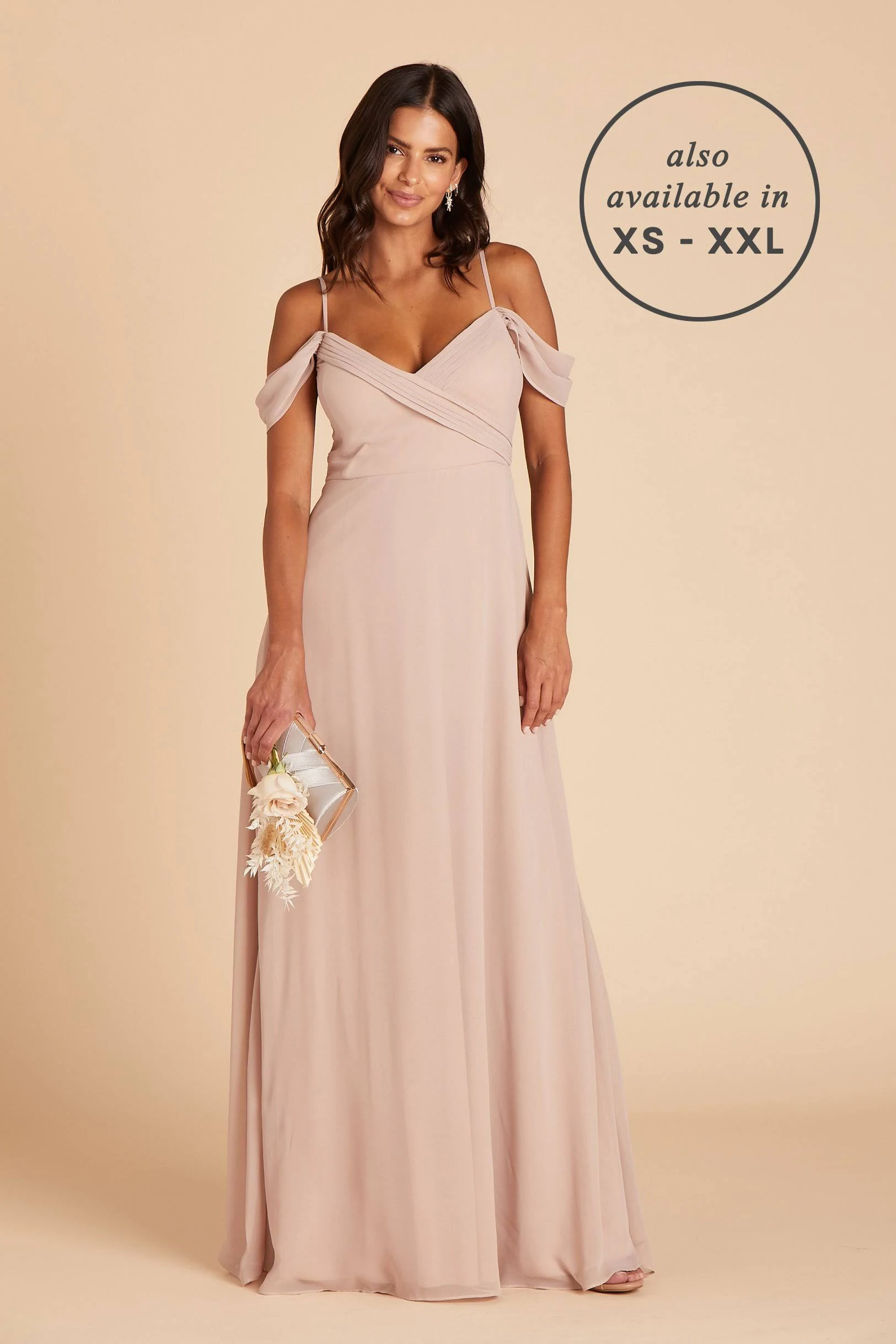 Birdy Grey Spence Plus Size Convertible Chiffon Bridesmaid Dress in Taupe 2x / Taupe