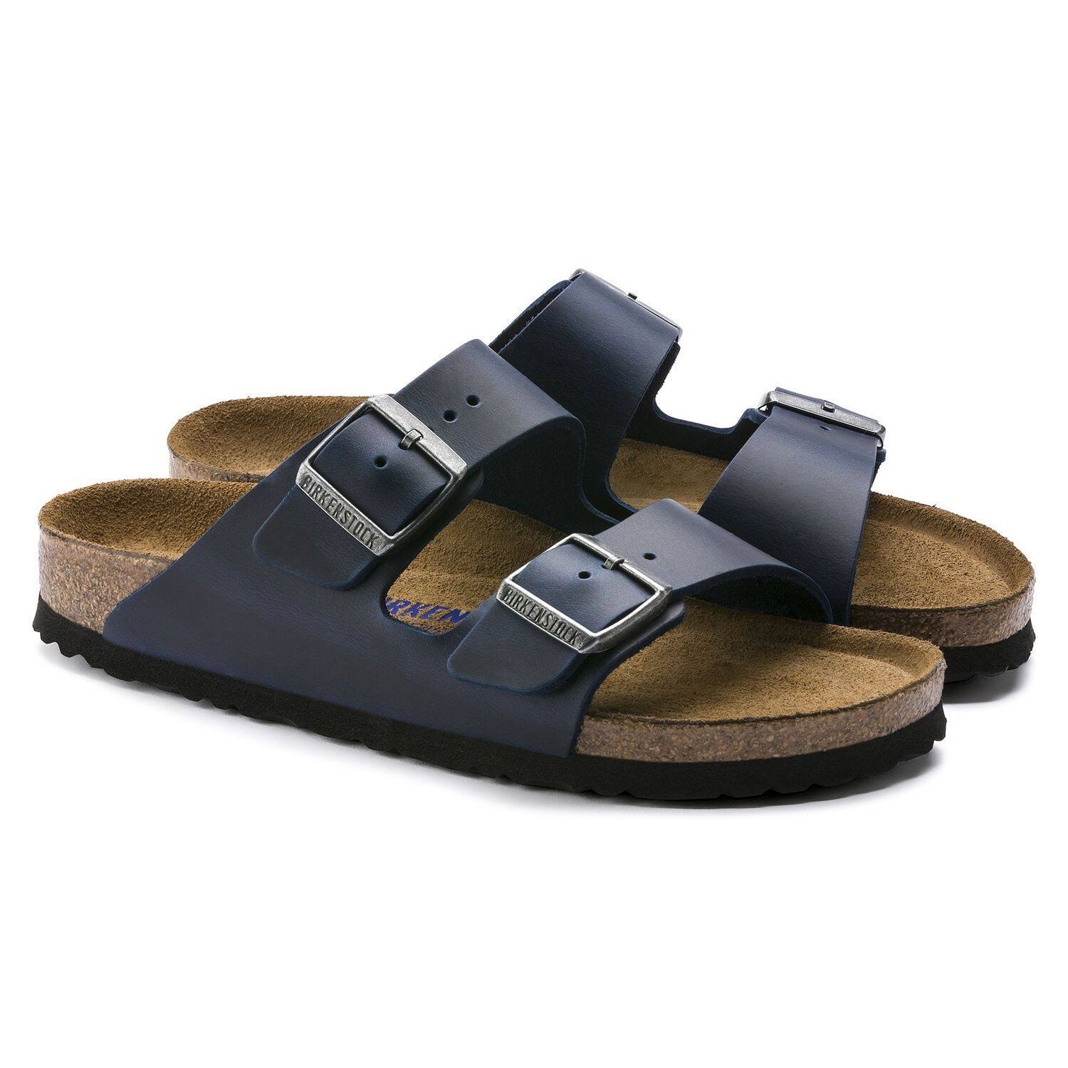 Birkenstock Arizona Soft Footbed - Oiled Leather Blue / 39 / Regular