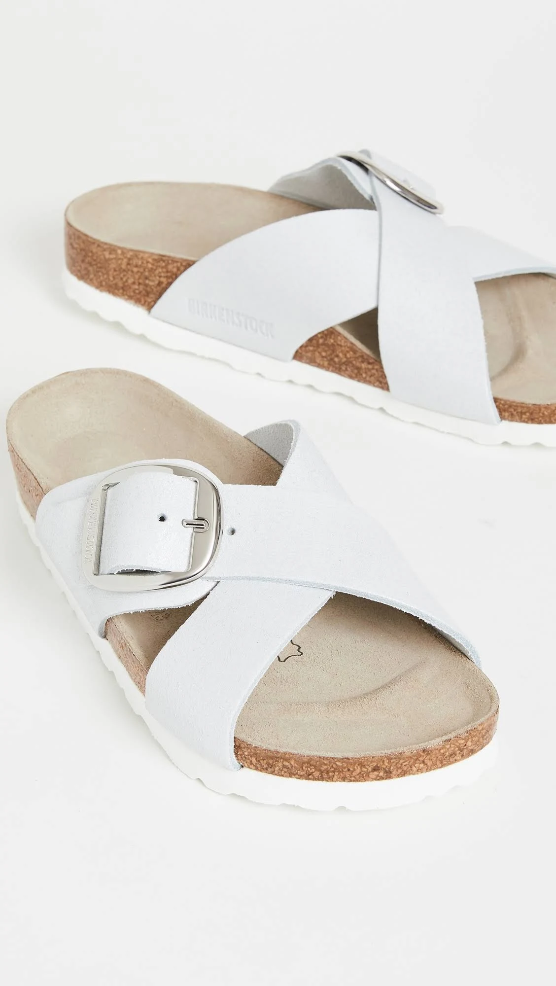 Birkenstock Women's Siena Big Buckle, Washed Metallic White Size: 38 N