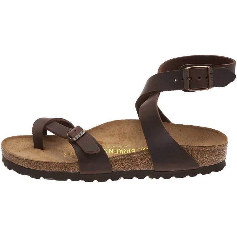 Birkenstock Yara Oiled Leather Habana Multi-Strap Sandals
