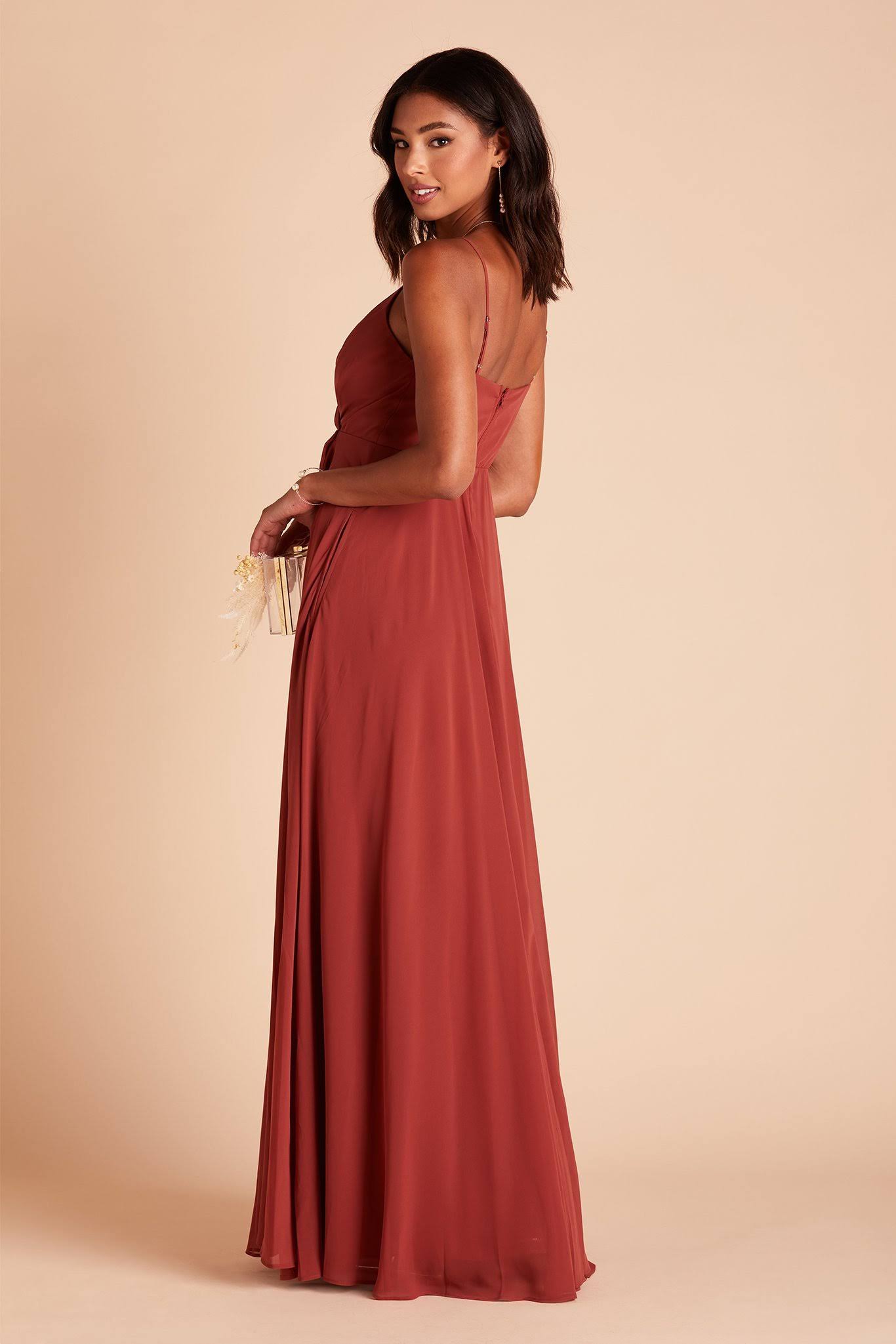 Birdy Grey Kaia Chiffon Bridesmaid Dress in Spice XL / Spice