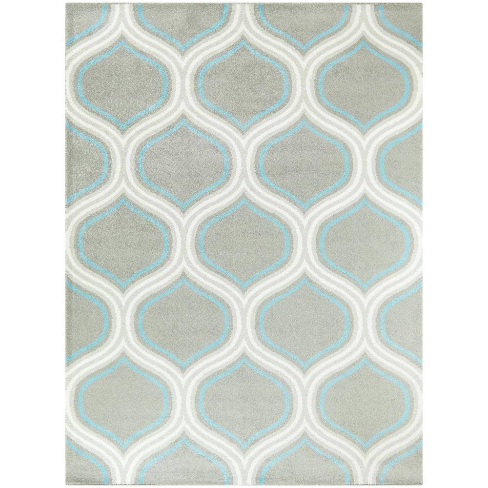 BALTA Vaughn Trellis Grey/Blue 8 ft. x 10 ft. Area Rug