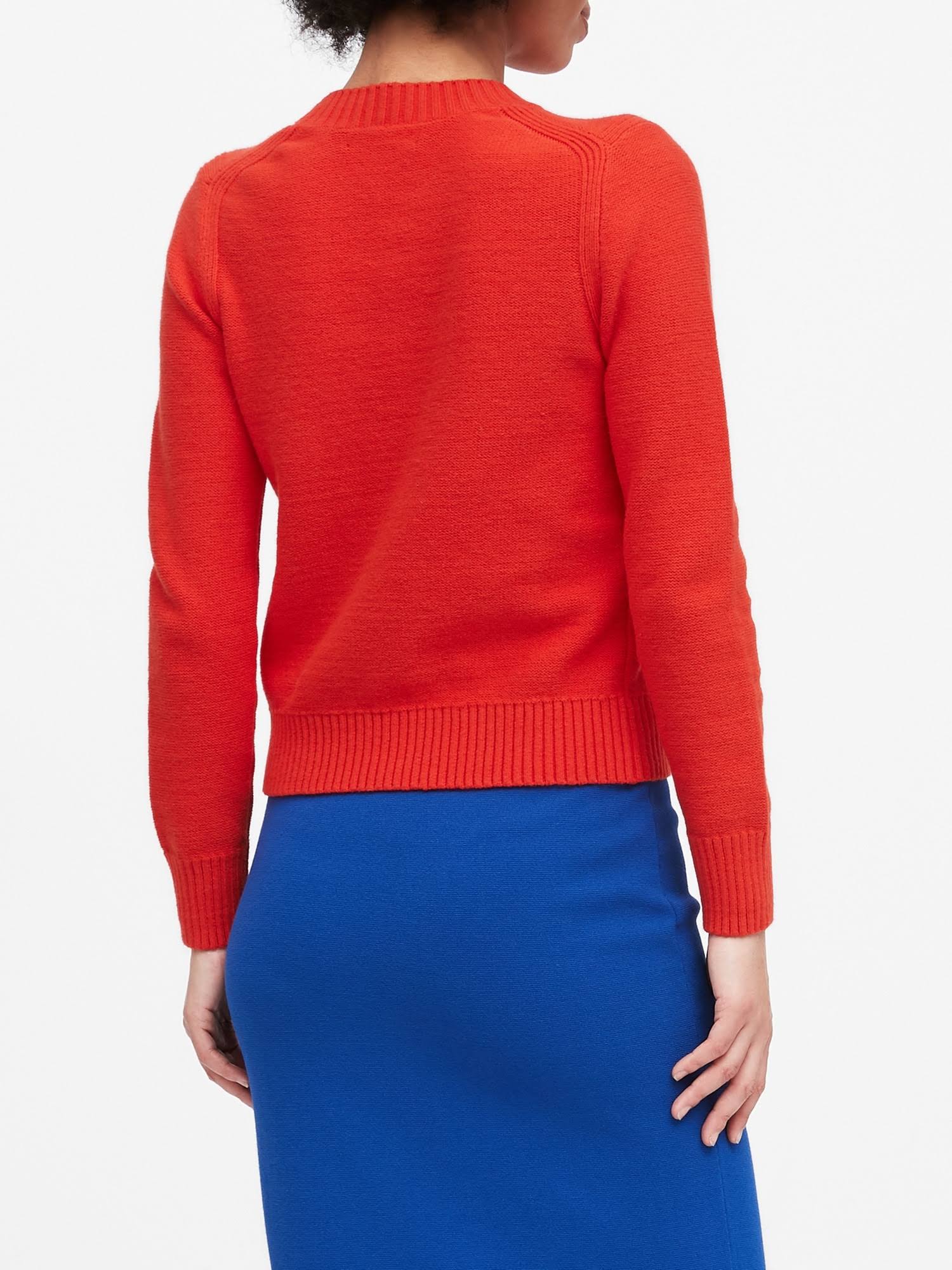 Banana Republic Women's Supersoft Cotton Crew-Neck Sweater Hot Red Size XS