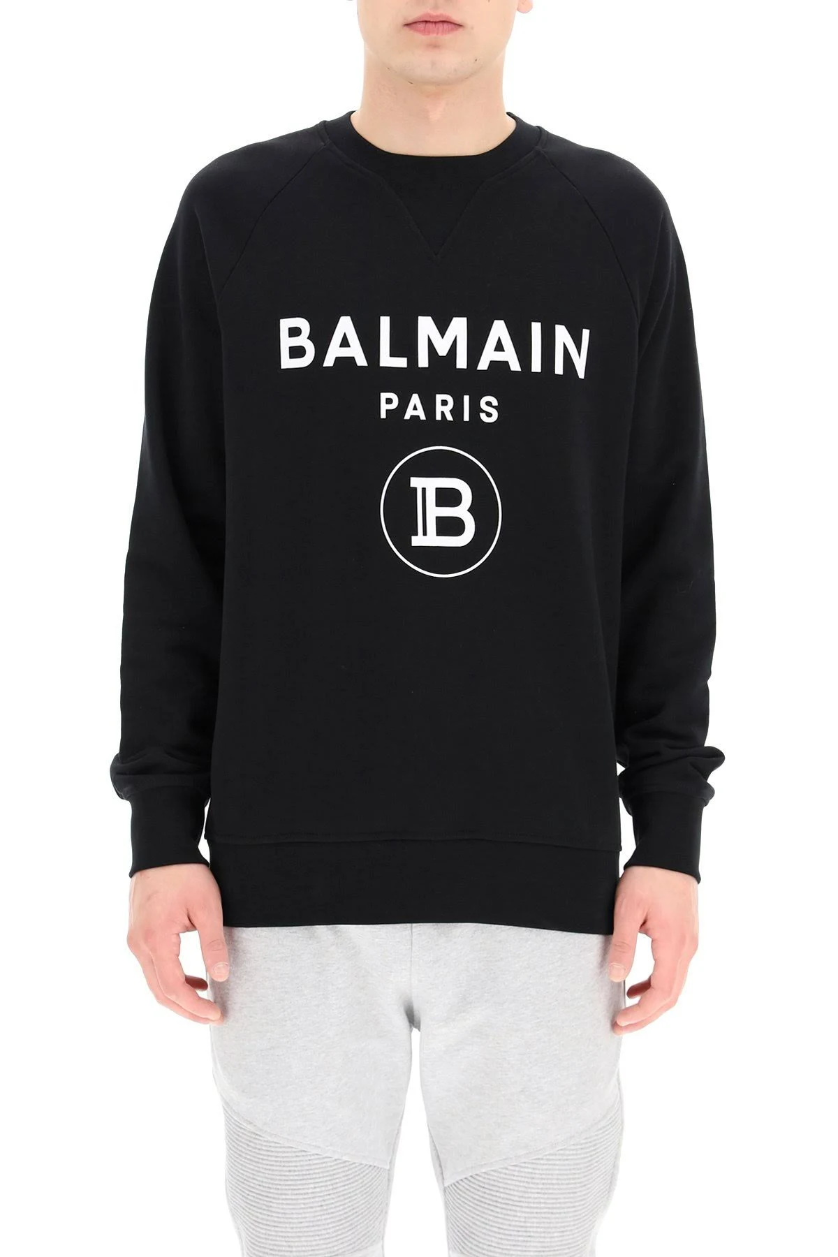 Balmain Logo Print Sweatshirt - Black - Sweatshirts