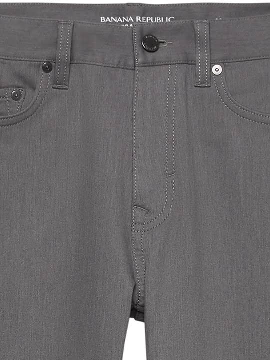 Banana Republic Men's Athletic Tapered Heathered Traveler Pant Smoke Gray Size 35W 30L