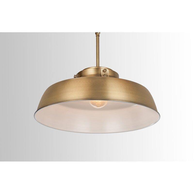 1-Light Single Dome Pendant Aged Brass