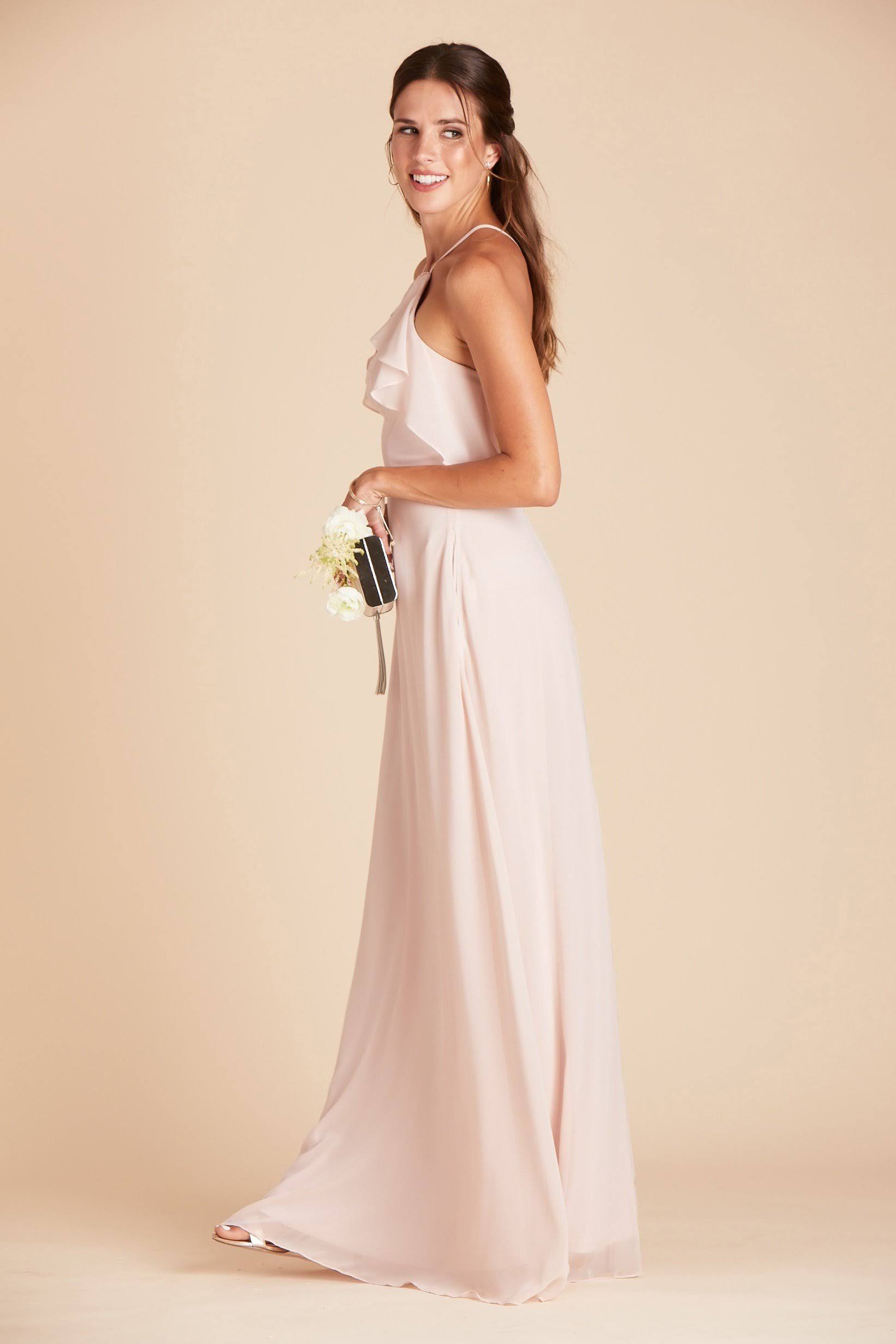 Jules Chiffon Bridesmaid Dress in Pale Blush XL / Pale Blush