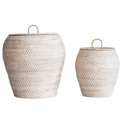 2 Piece Rattan Basket Set