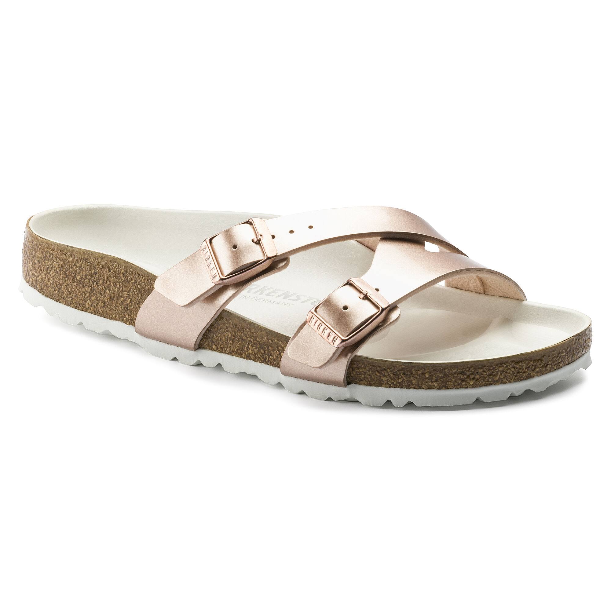Birkenstock Yao Birko-Flor Electric Metallic Copper Two-Strap Sandals