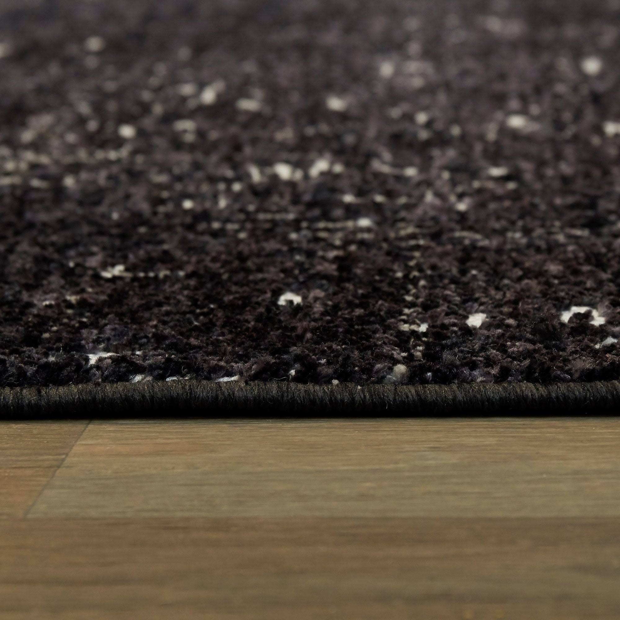 Leon Abstract Area Rug - 2&7x22 x 7& Runner - Black