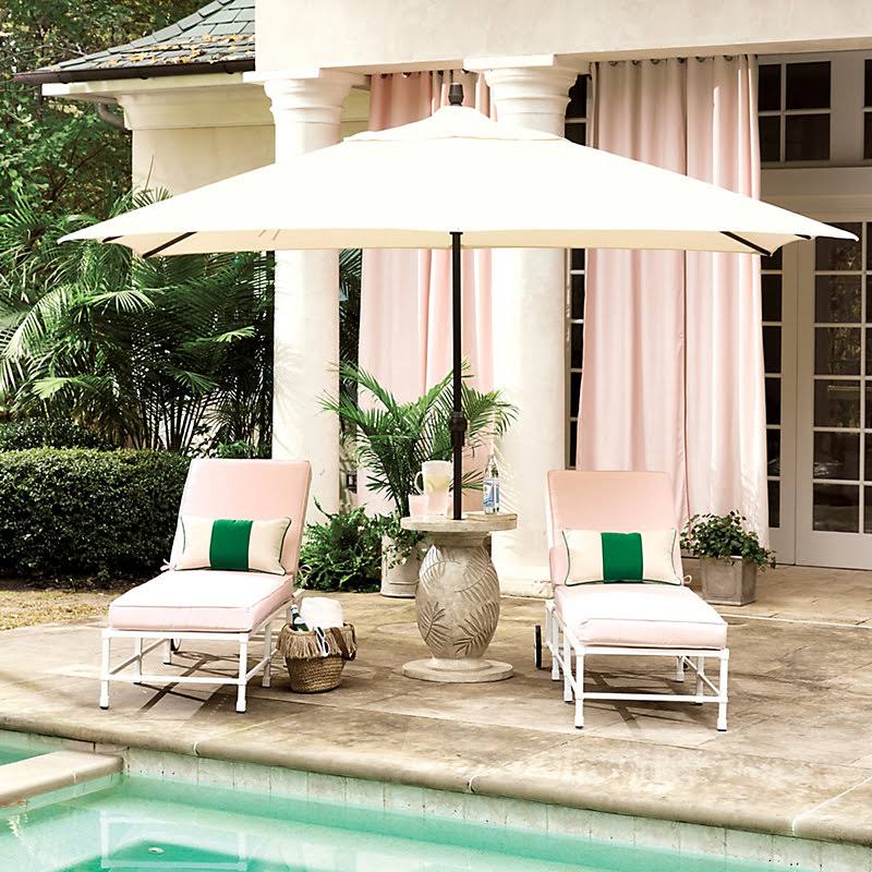 Rectangular Patio Umbrella Canvas Granite Sunbrella - Ballard Designs