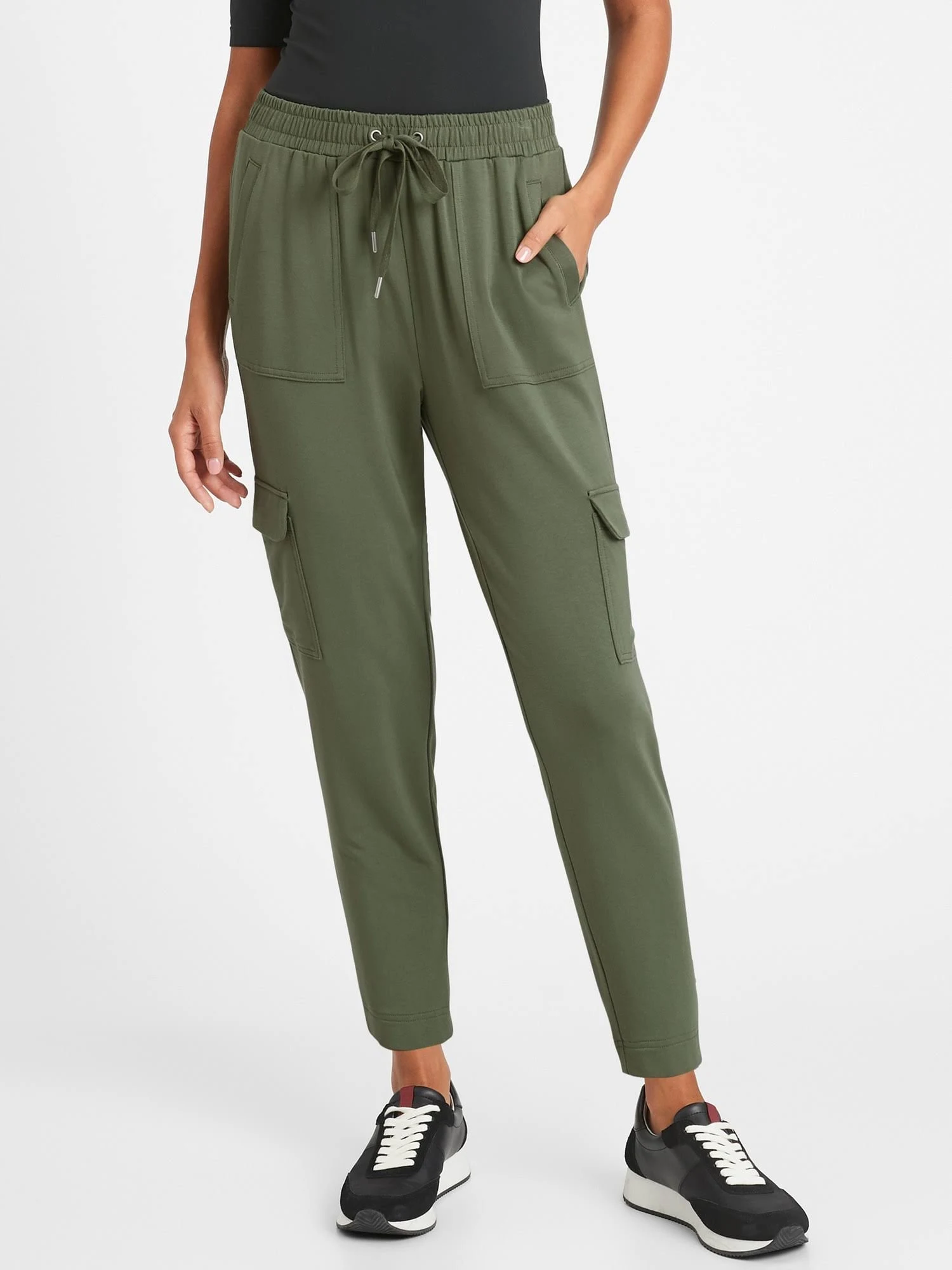 Banana Republic Women's Baby Terry Cargo Jogger Flight Jacket Green Size M