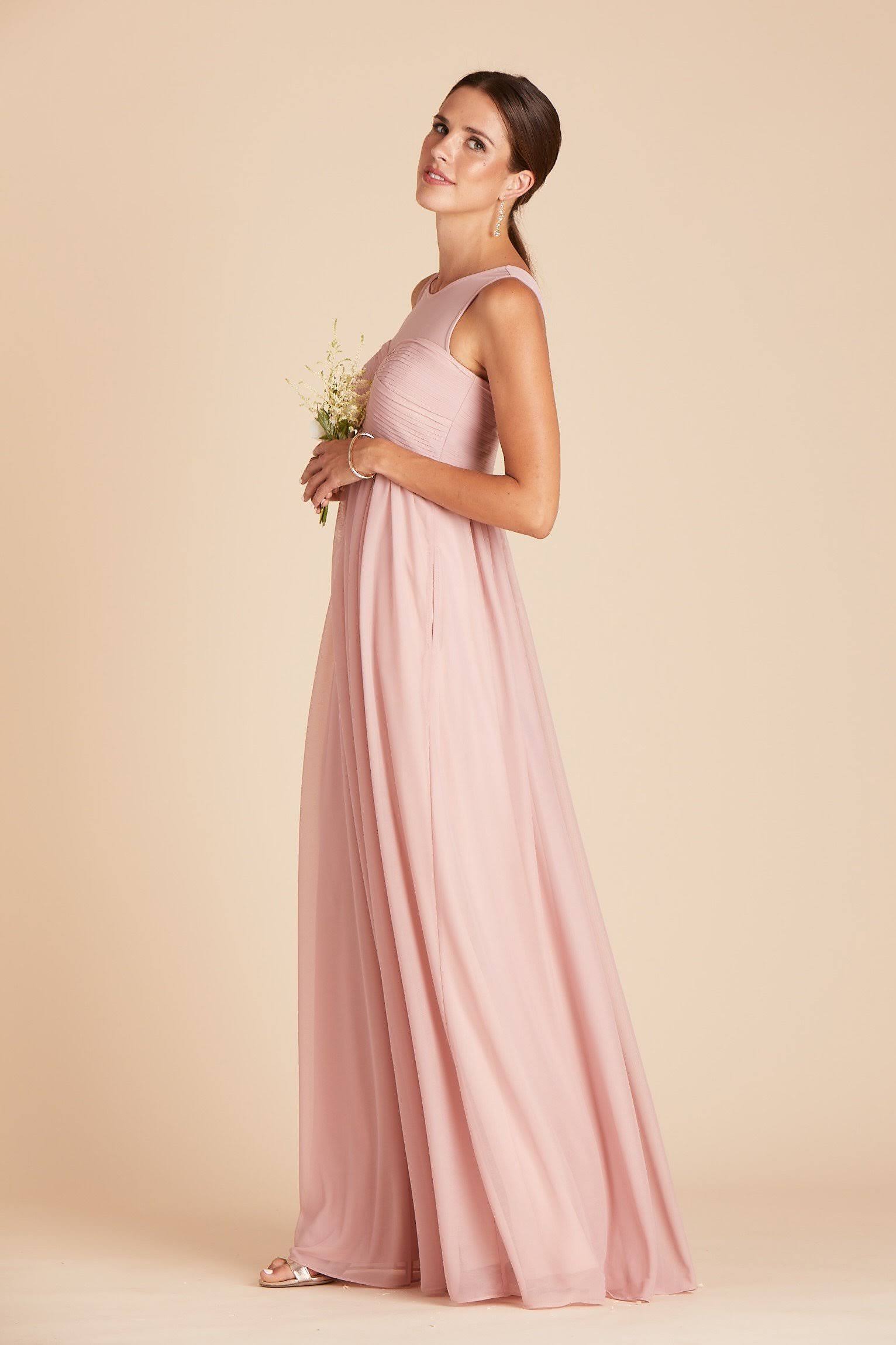 Birdy Grey Ryan Bridesmaid Dress in Dusty Rose Xs / Dusty Rose