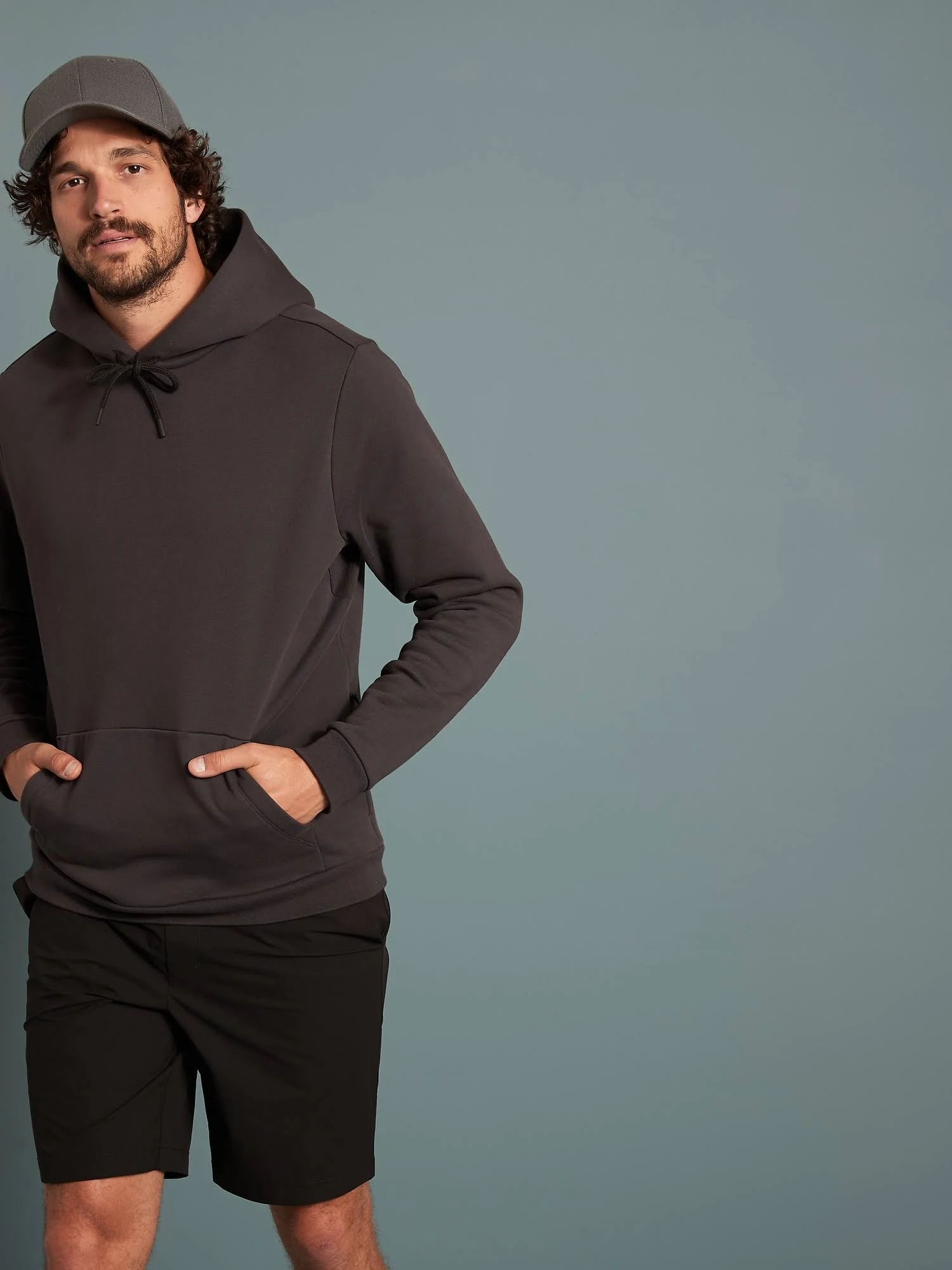 Banana Republic Men's Heavyweight Fleece Hoodie Black Size L