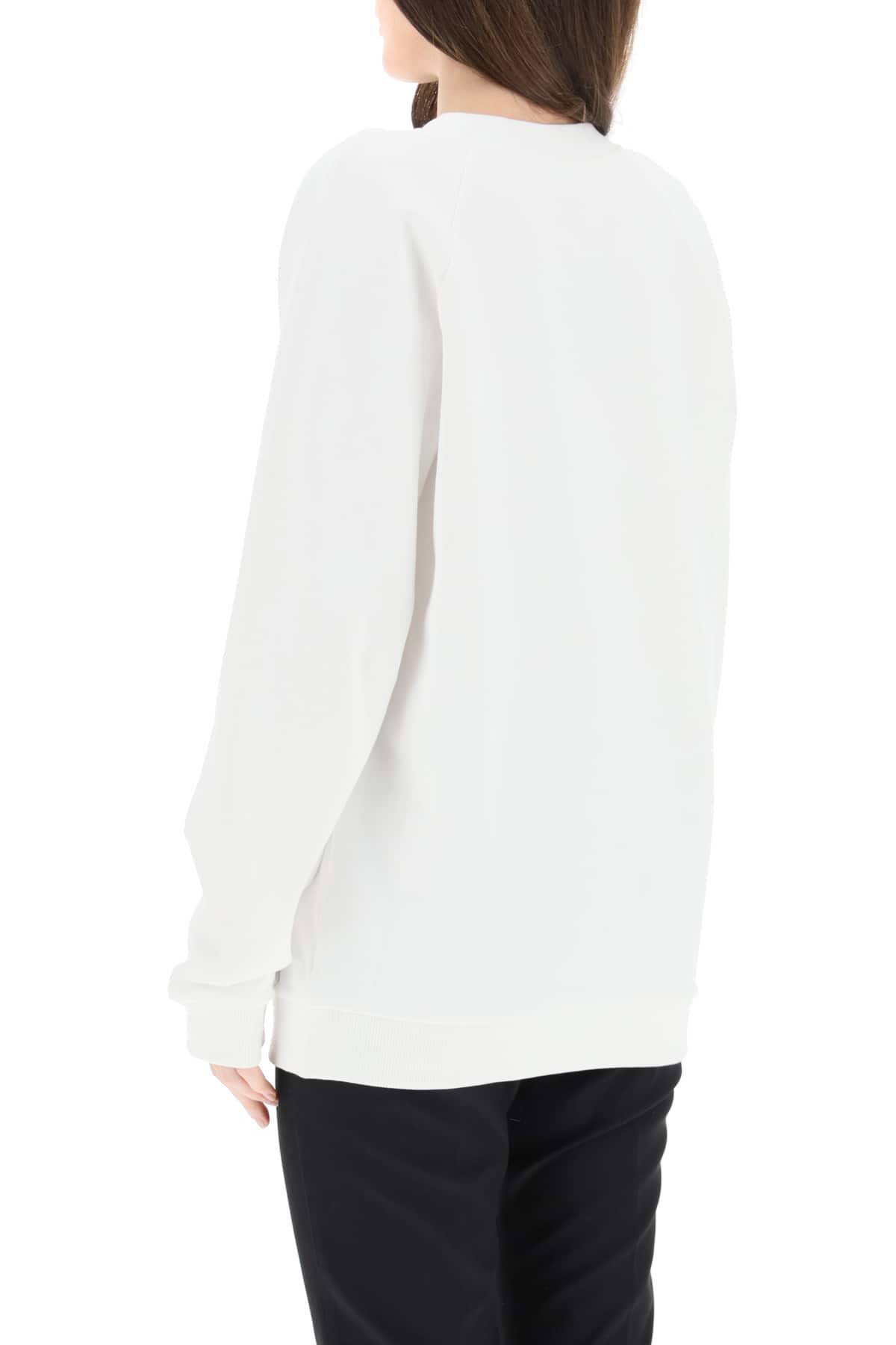 Balmain | Women Logo Printed Cotton Sweatshirt White/Black S