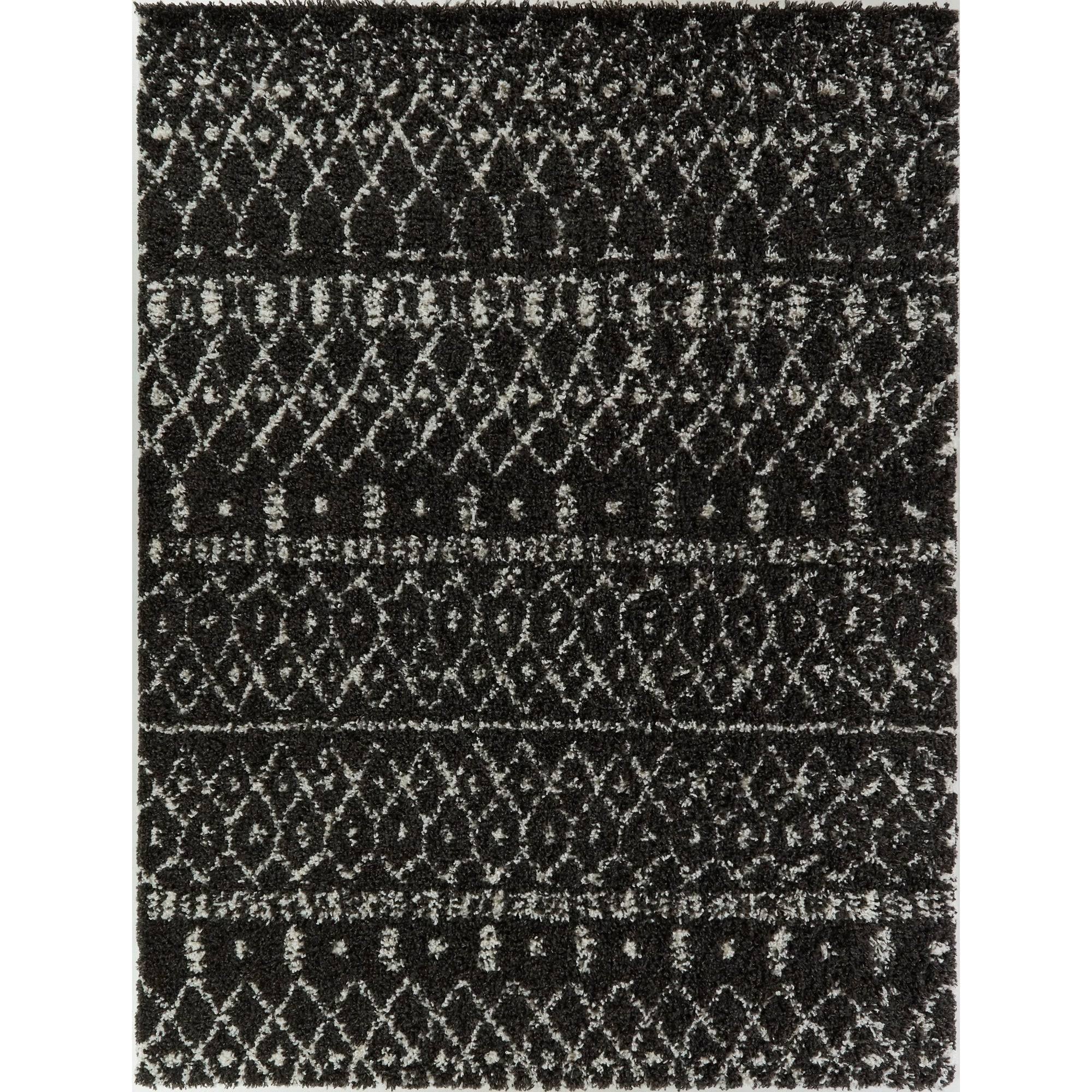 BALTA Dominic Cream/Grey 5 ft. x 7 ft. Moroccan Shag Area Rug